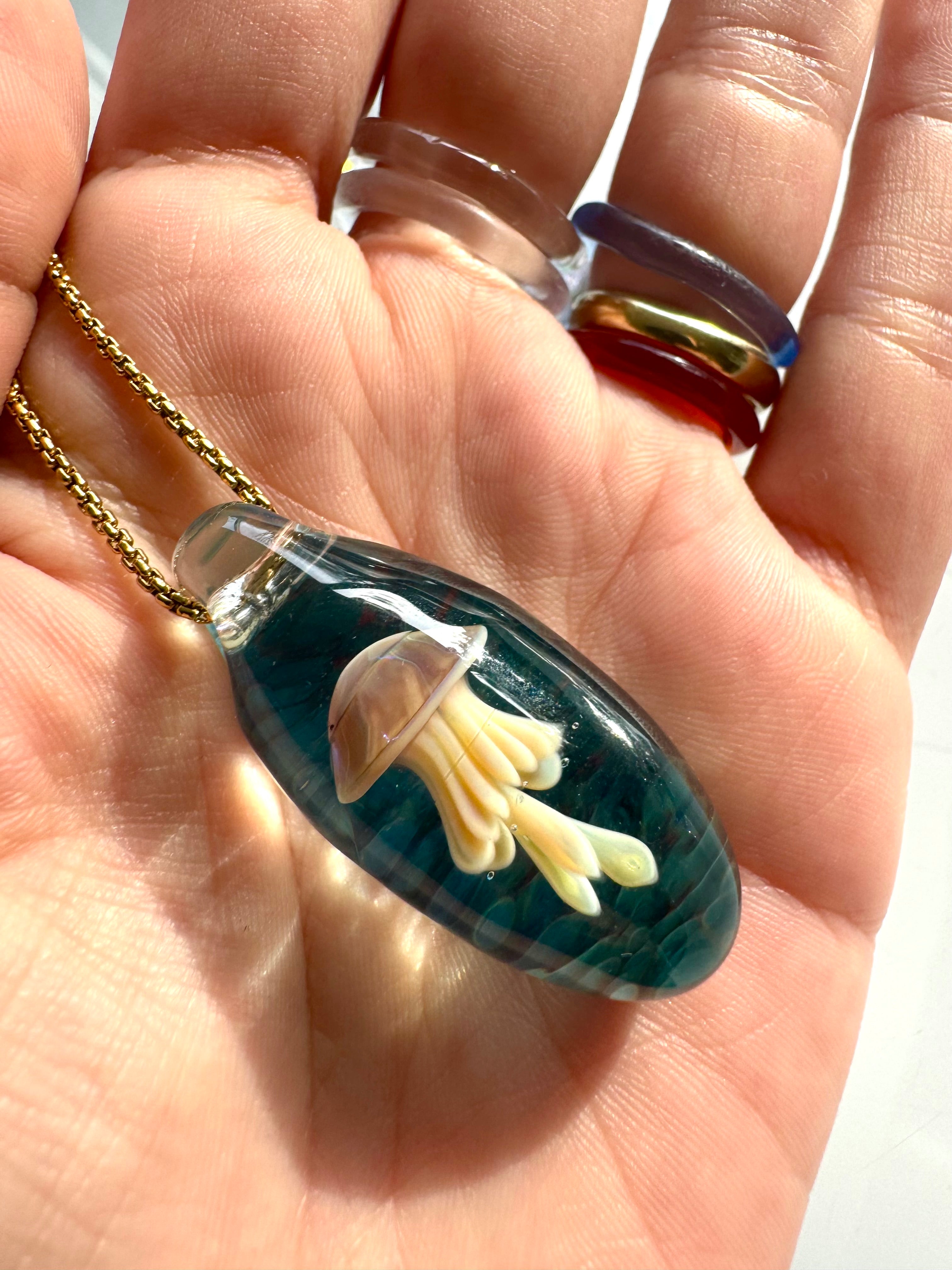 Cream Jellyfish Pendant