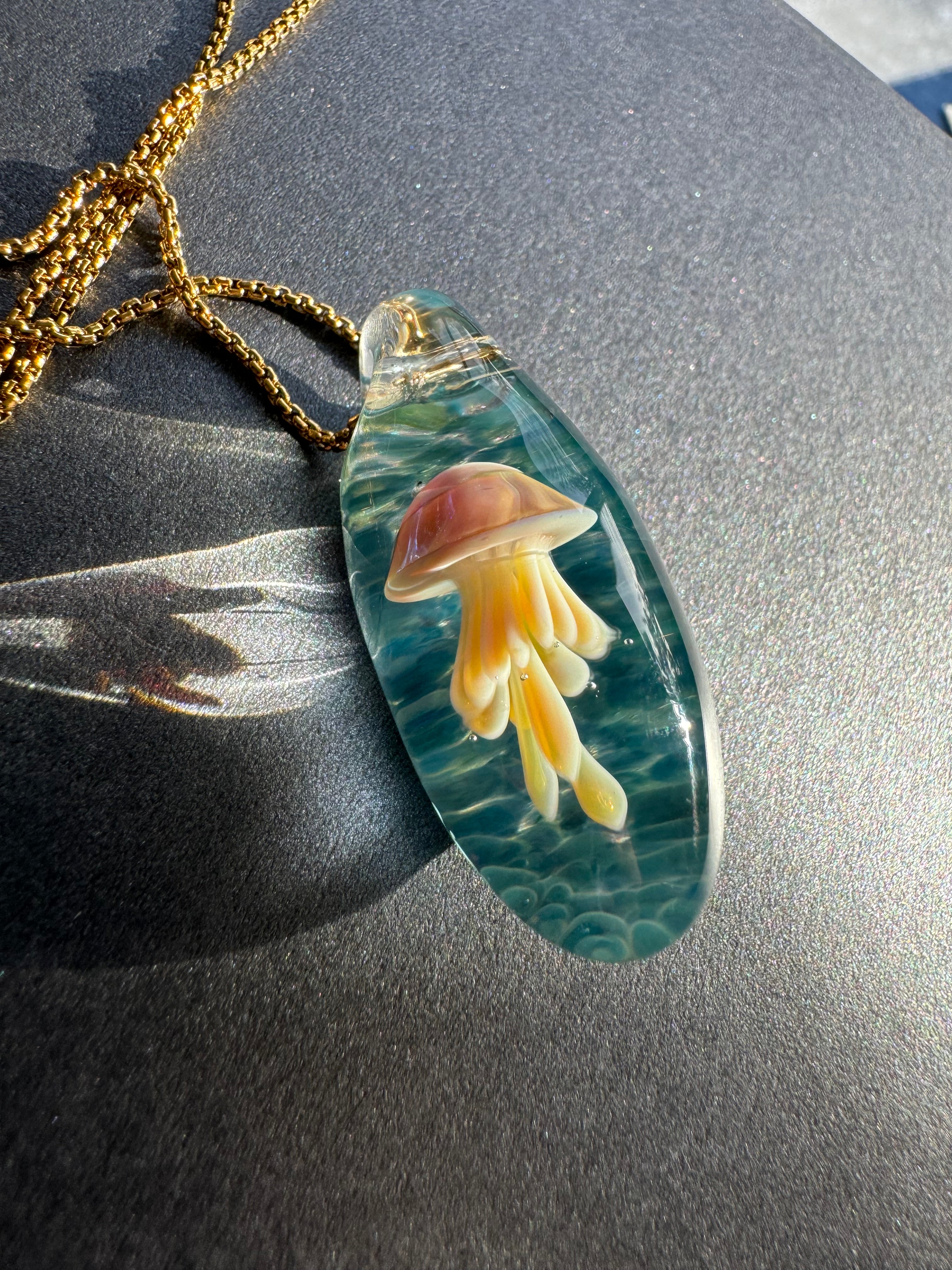Cream Jellyfish Pendant