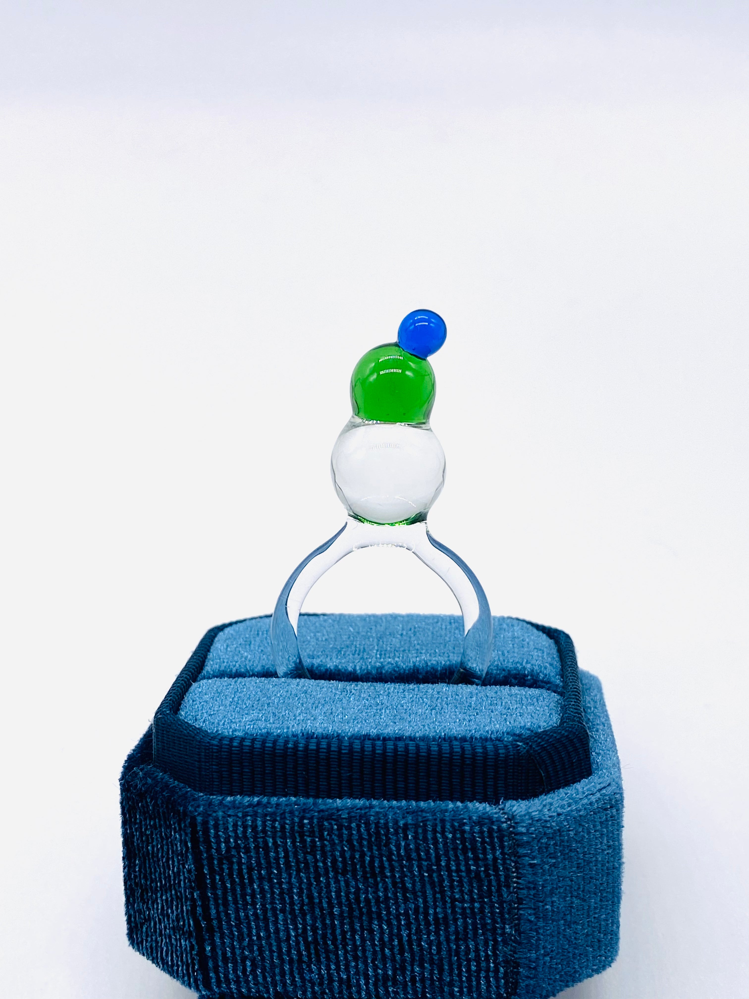 Blue Green Dot Ring