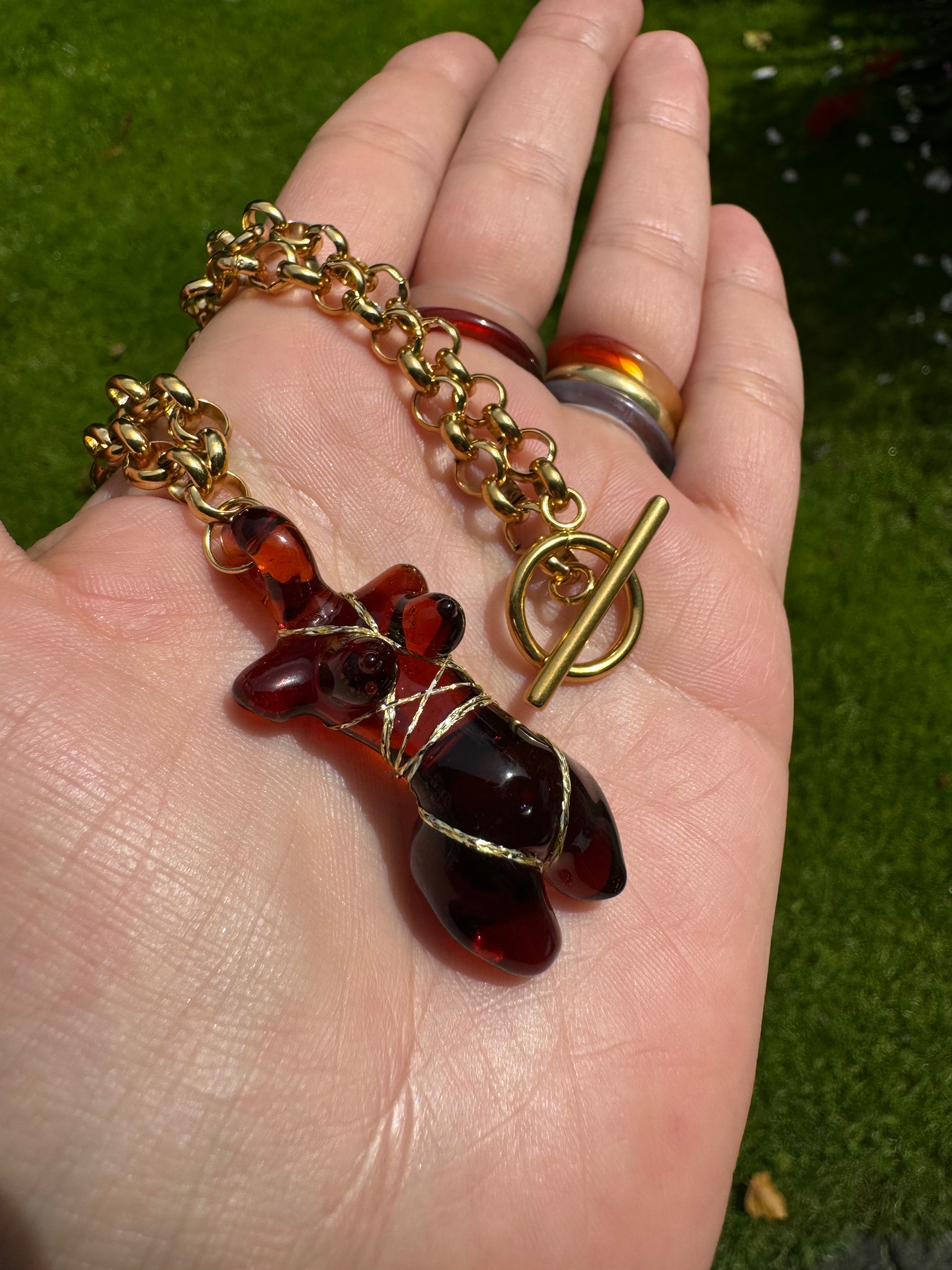 Amber Lady Pendant Necklace