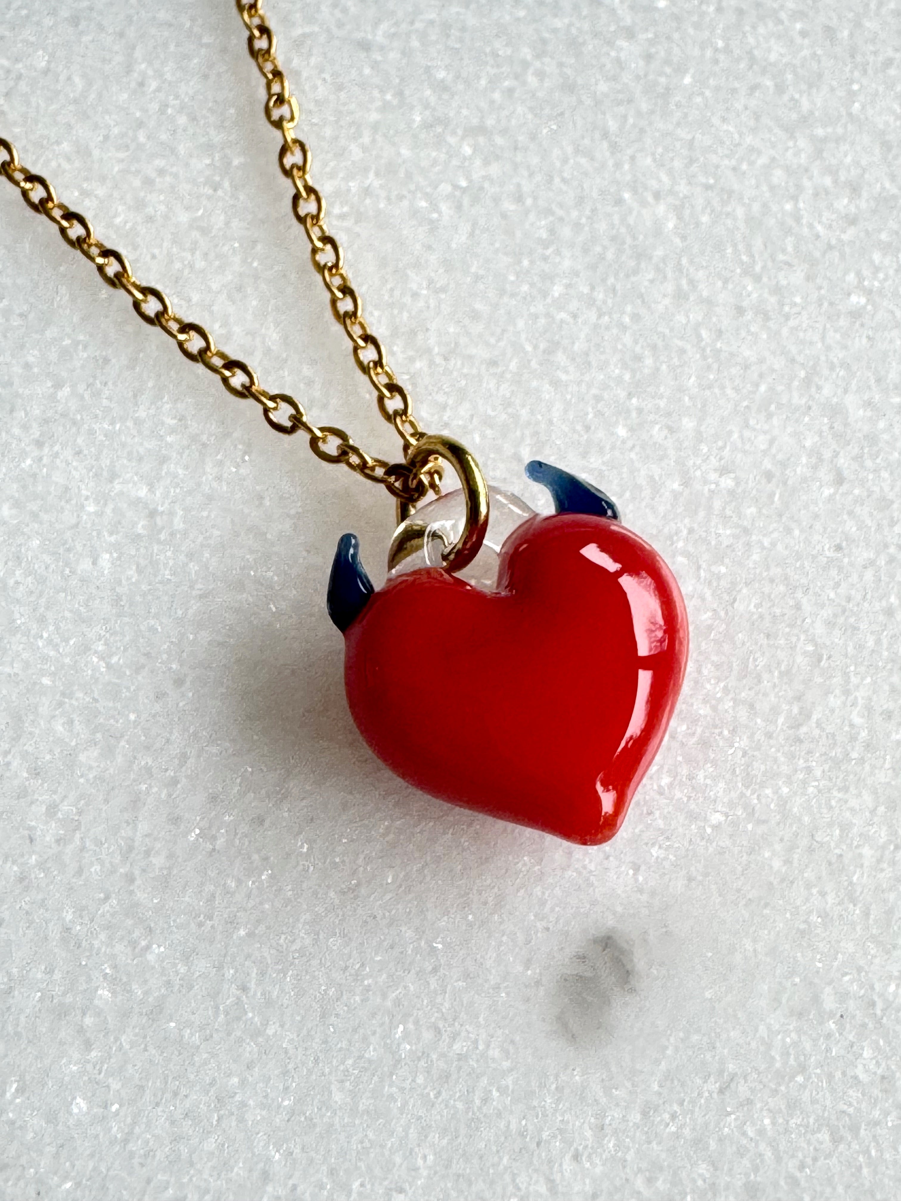 Evil Heart Glass Pendant