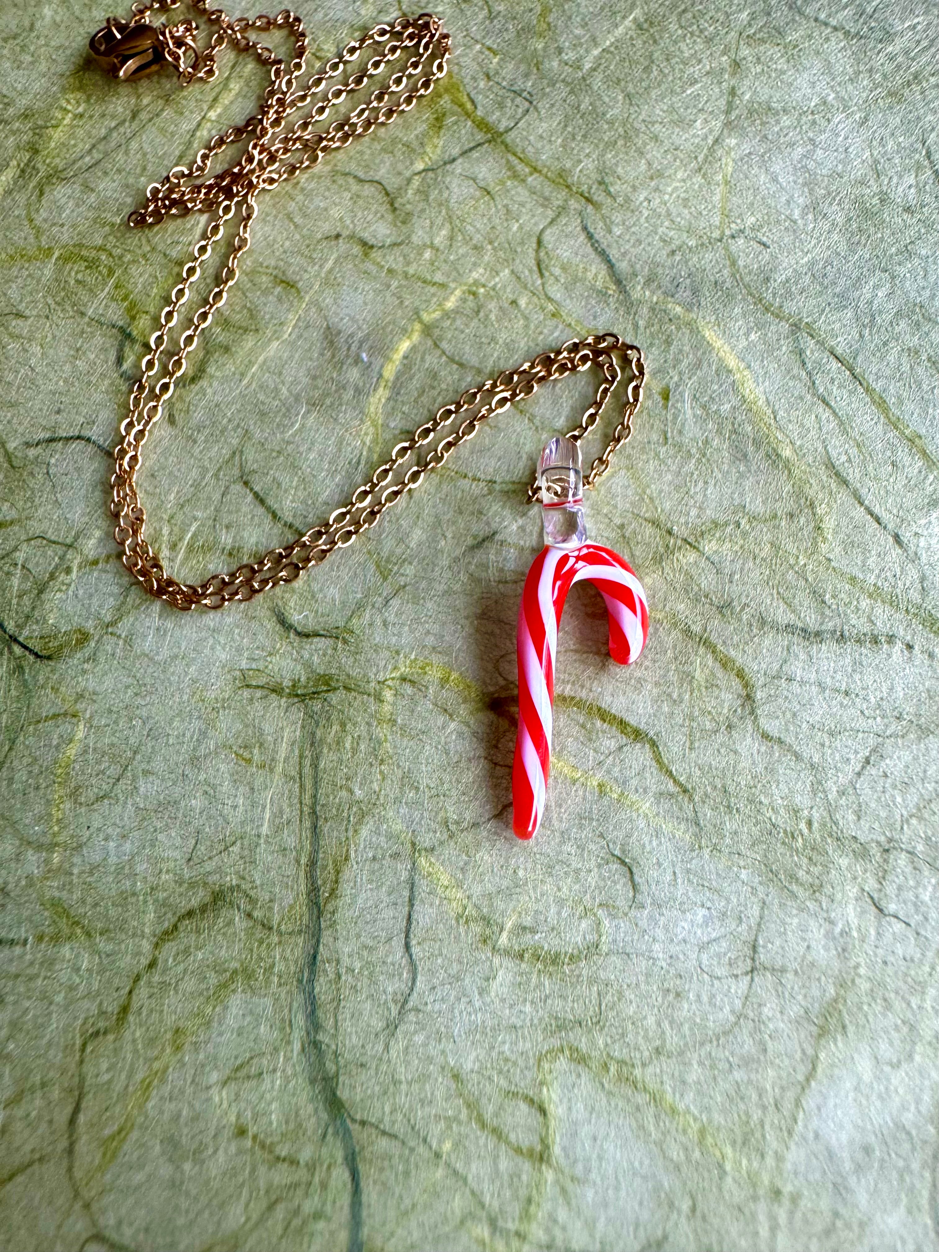 Candy Cane Charm Necklace