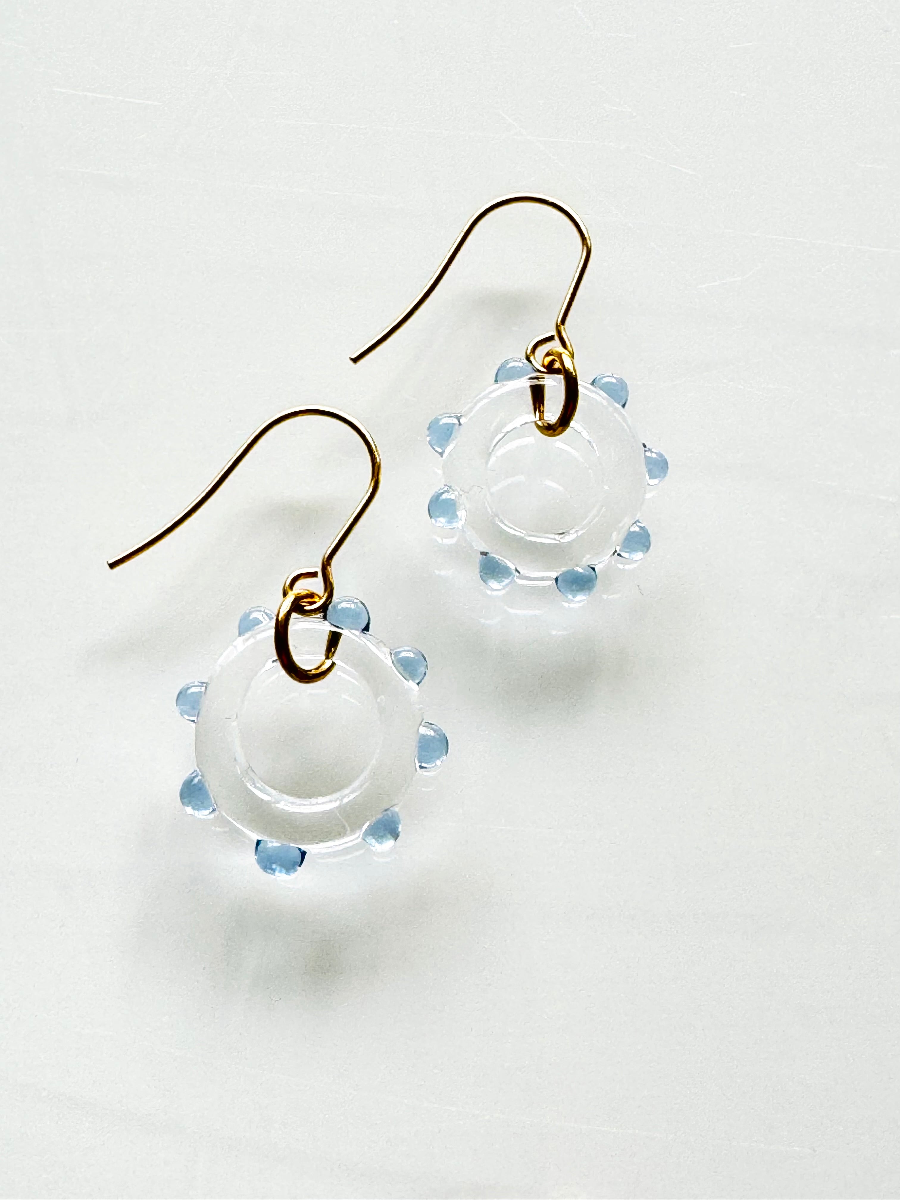 Round Blue Dots Earring