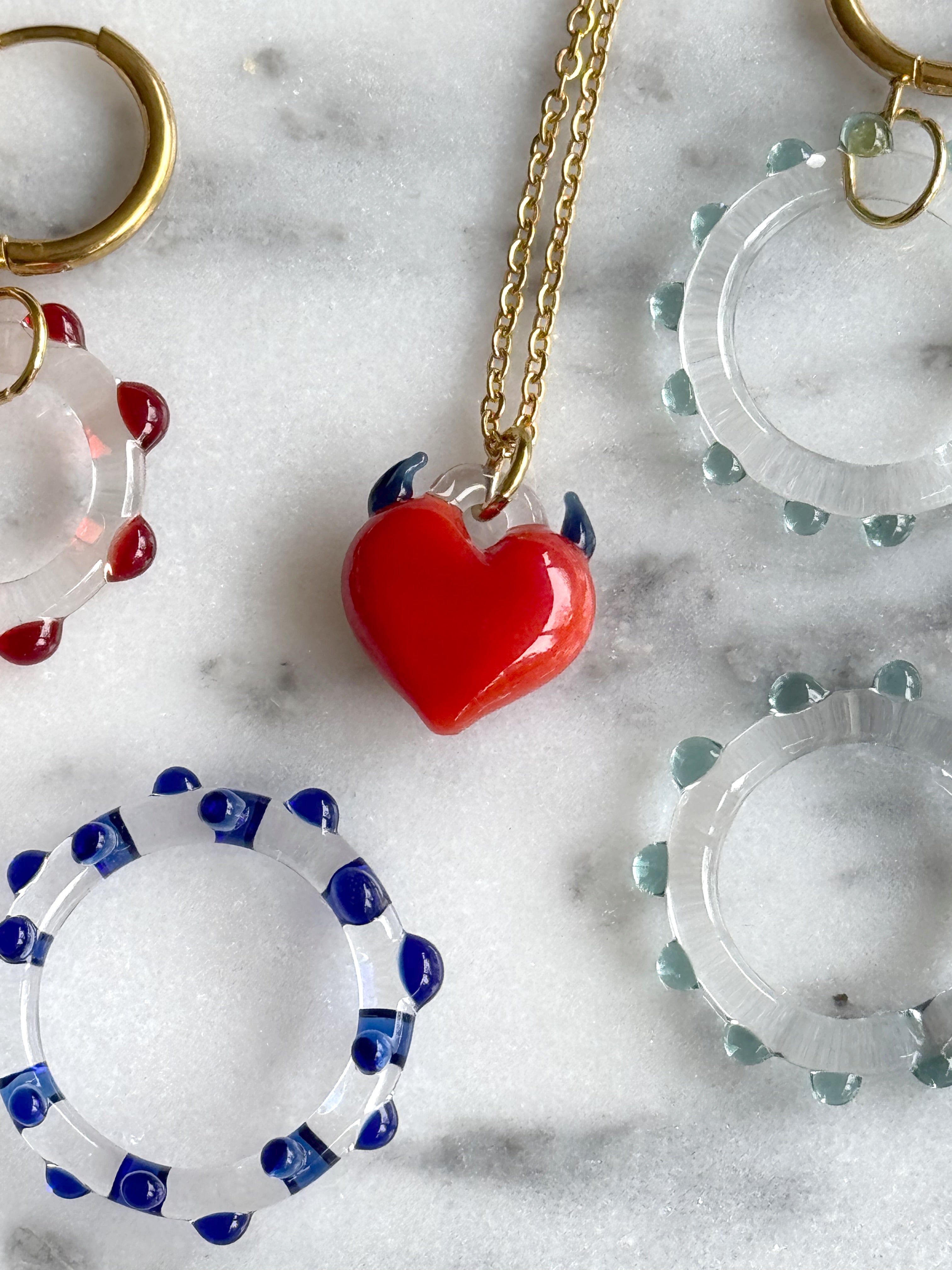 Evil Heart Glass Pendant