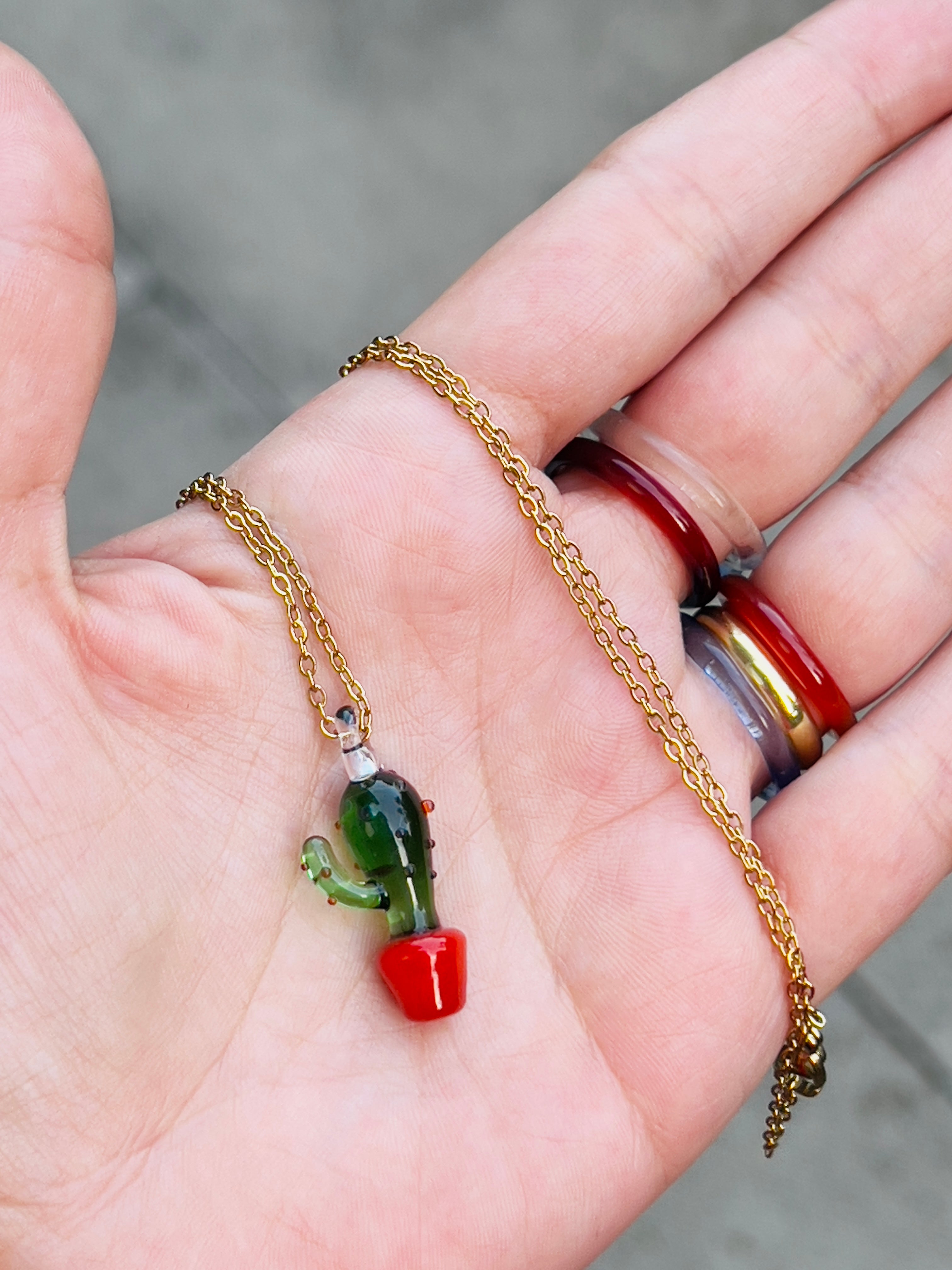 Cactus Charm Necklace