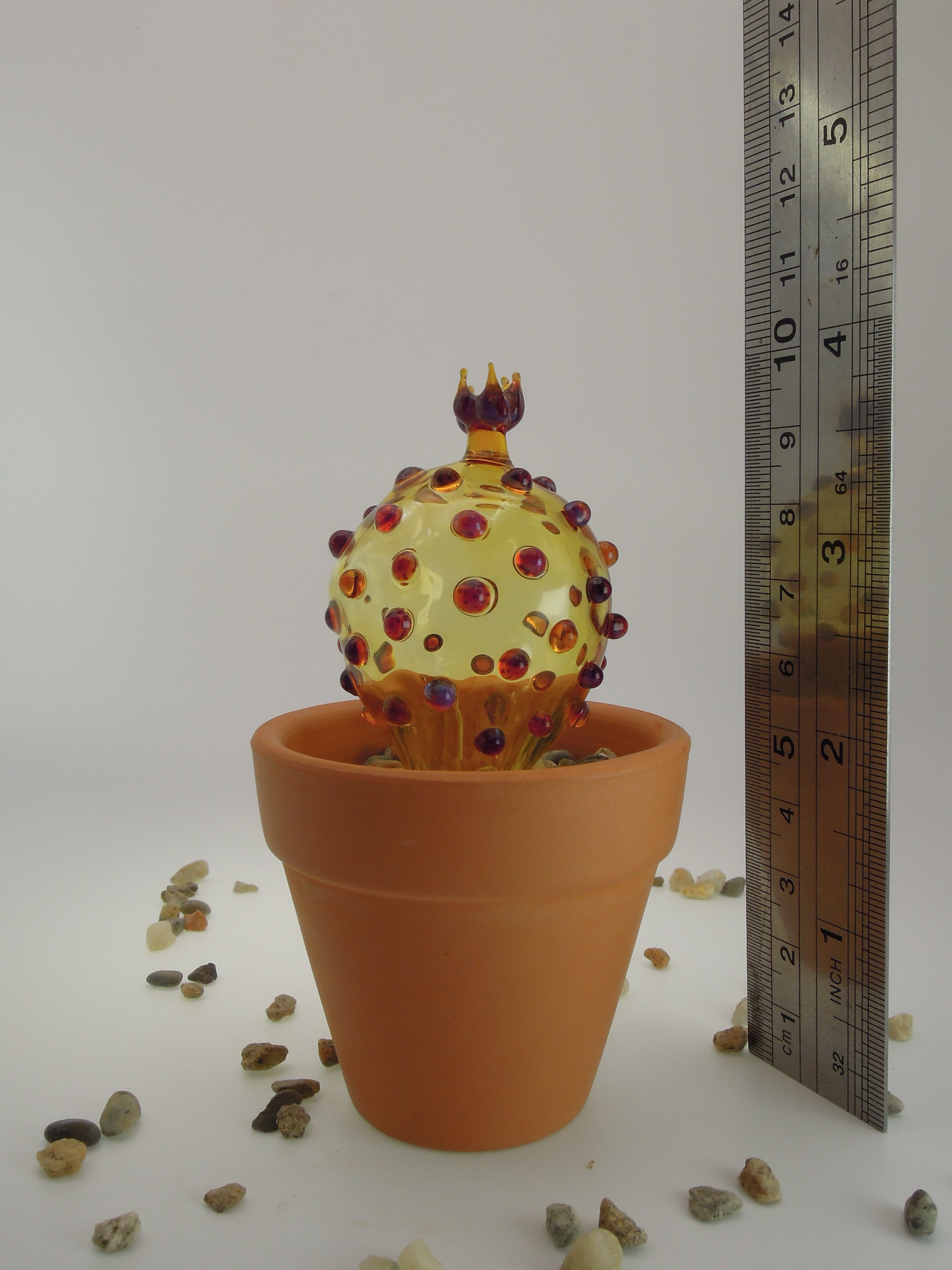 Luxor Gold Glass Cactus Sculpture