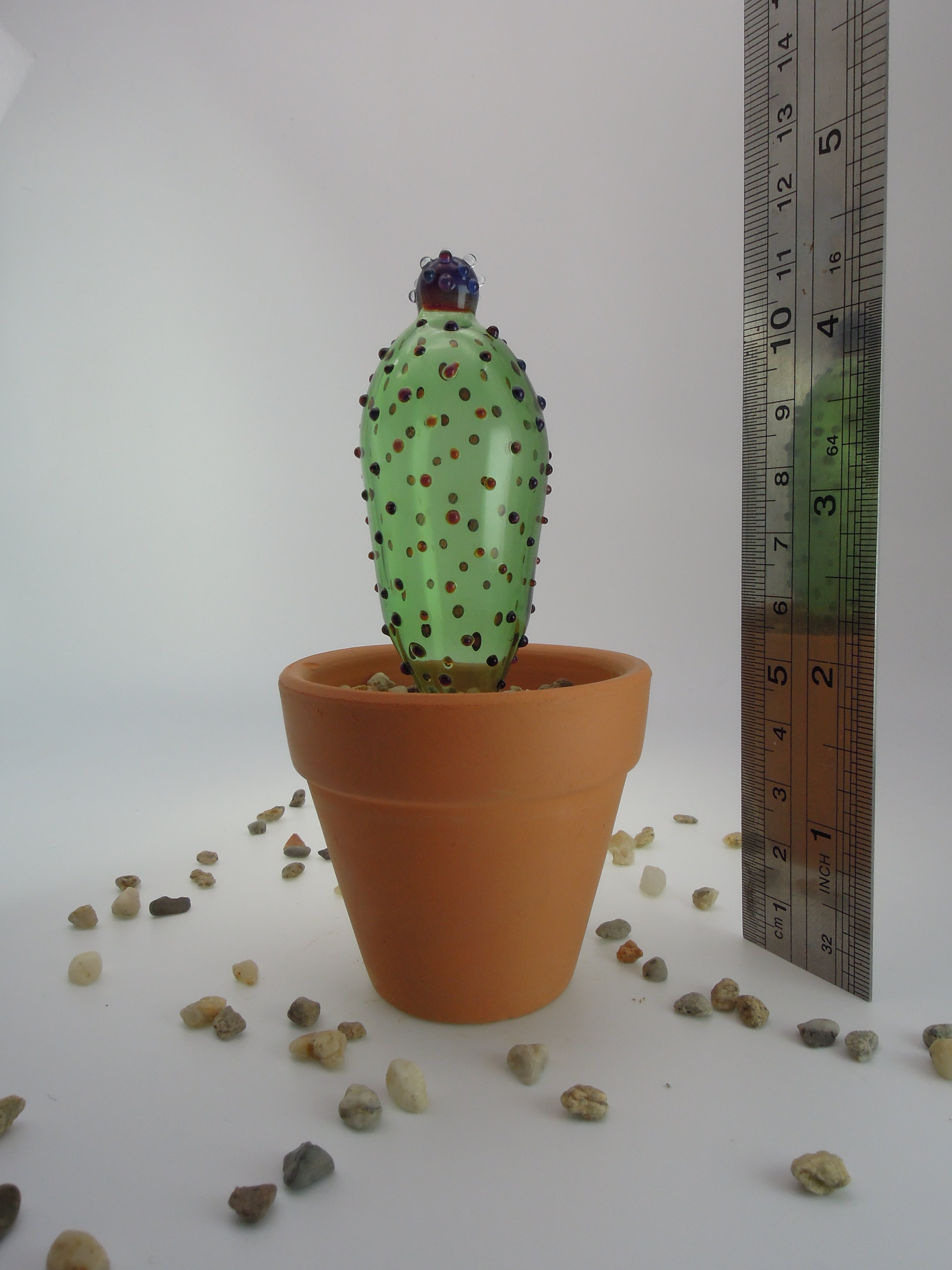 Green Glass Cactus Sculpture Thunder