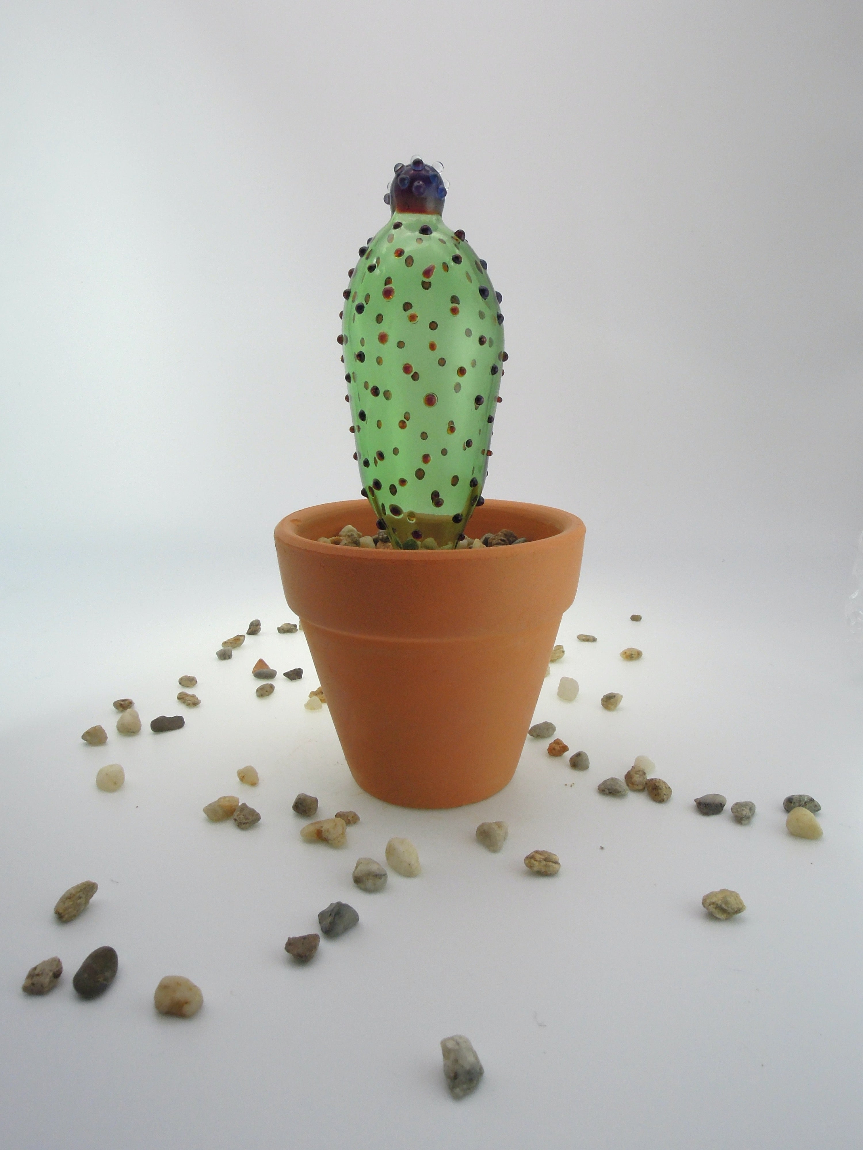 Green Glass Cactus Sculpture Thunder