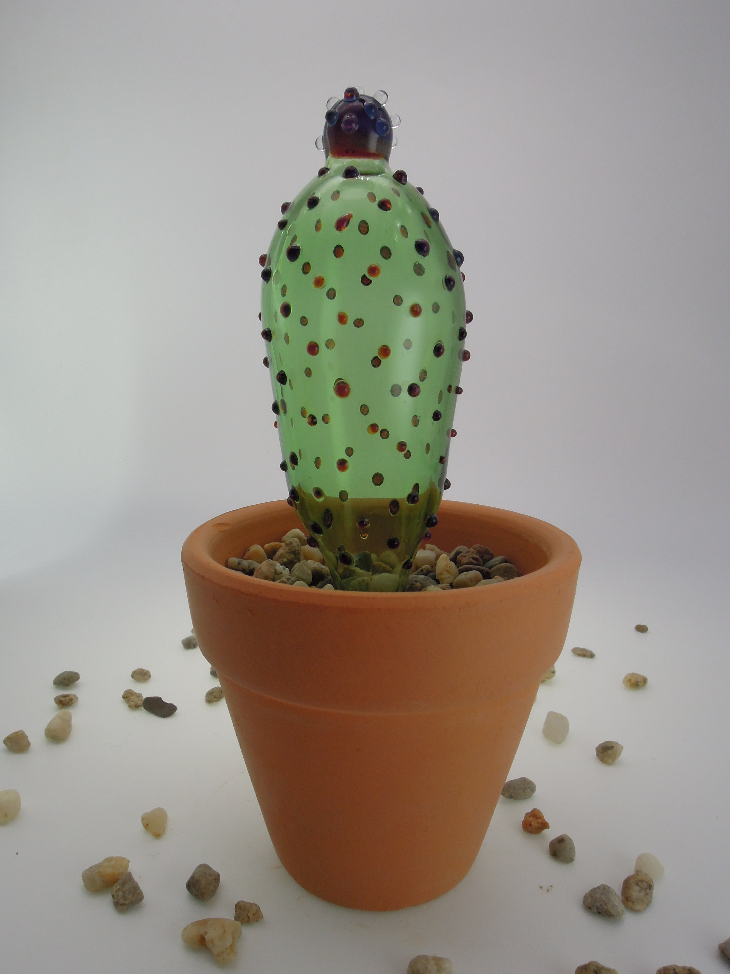 Green Glass Cactus Sculpture Thunder