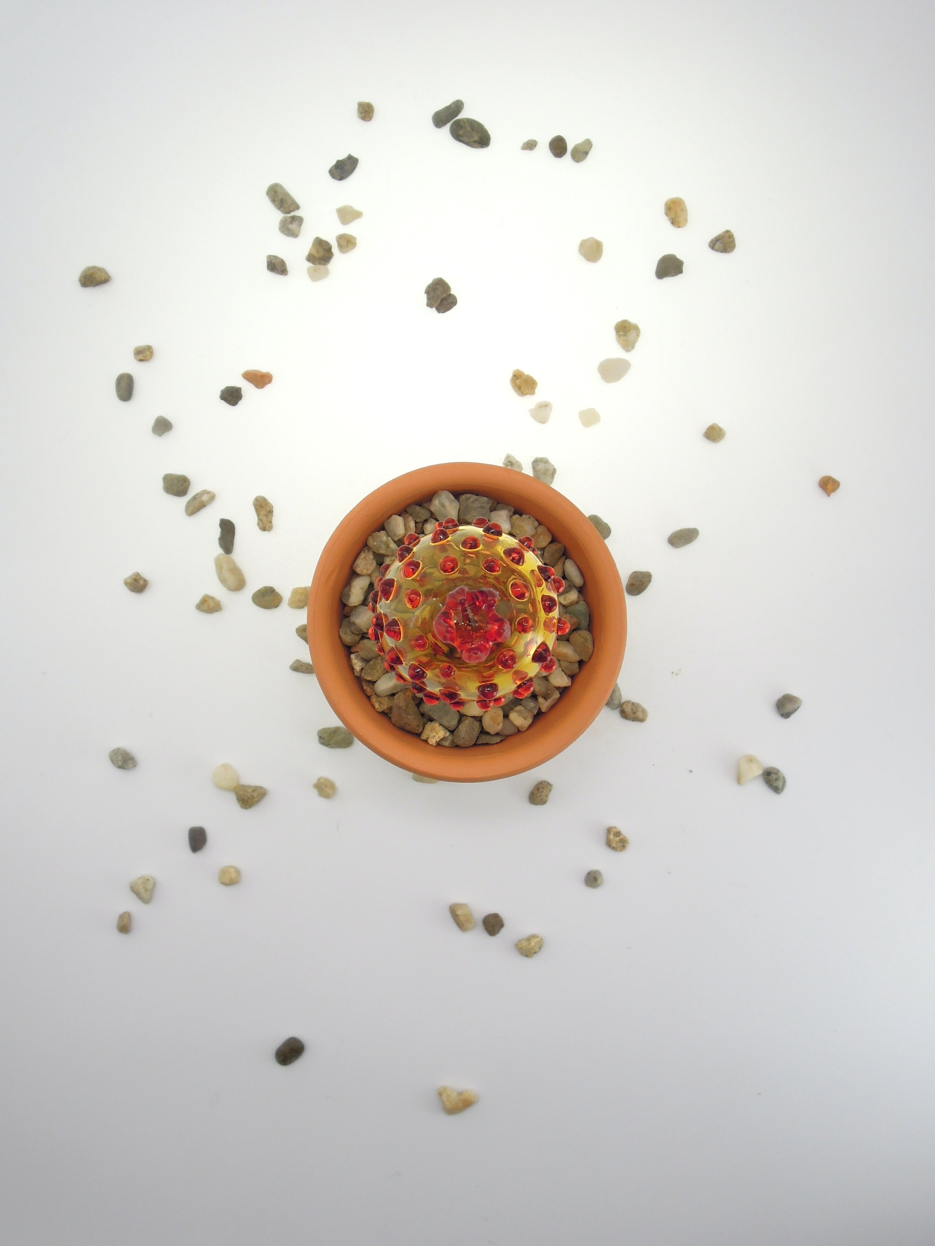 Glass Gold Cactus Sculpture
