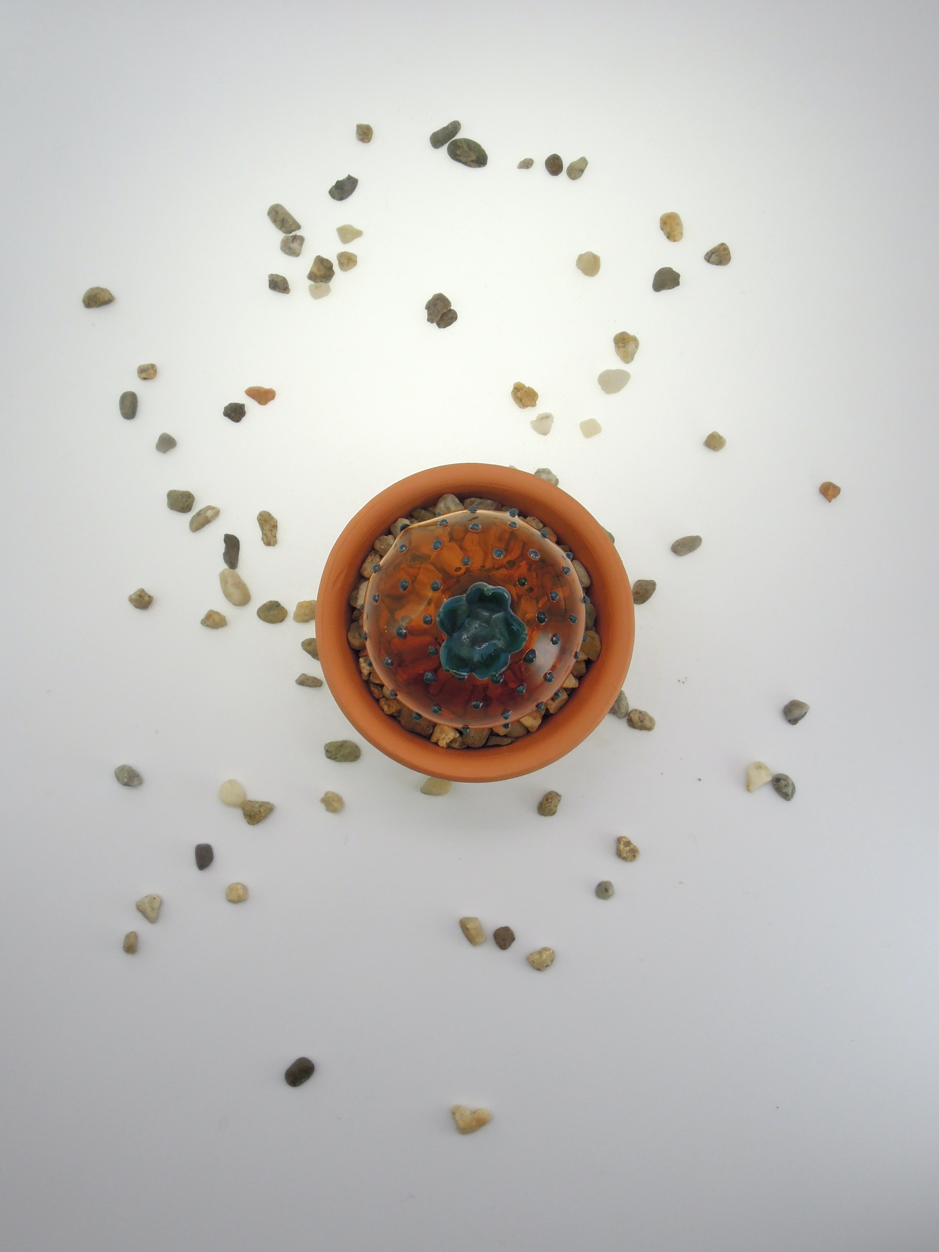 Hawaiian Tan Glass Cactus Sculpture