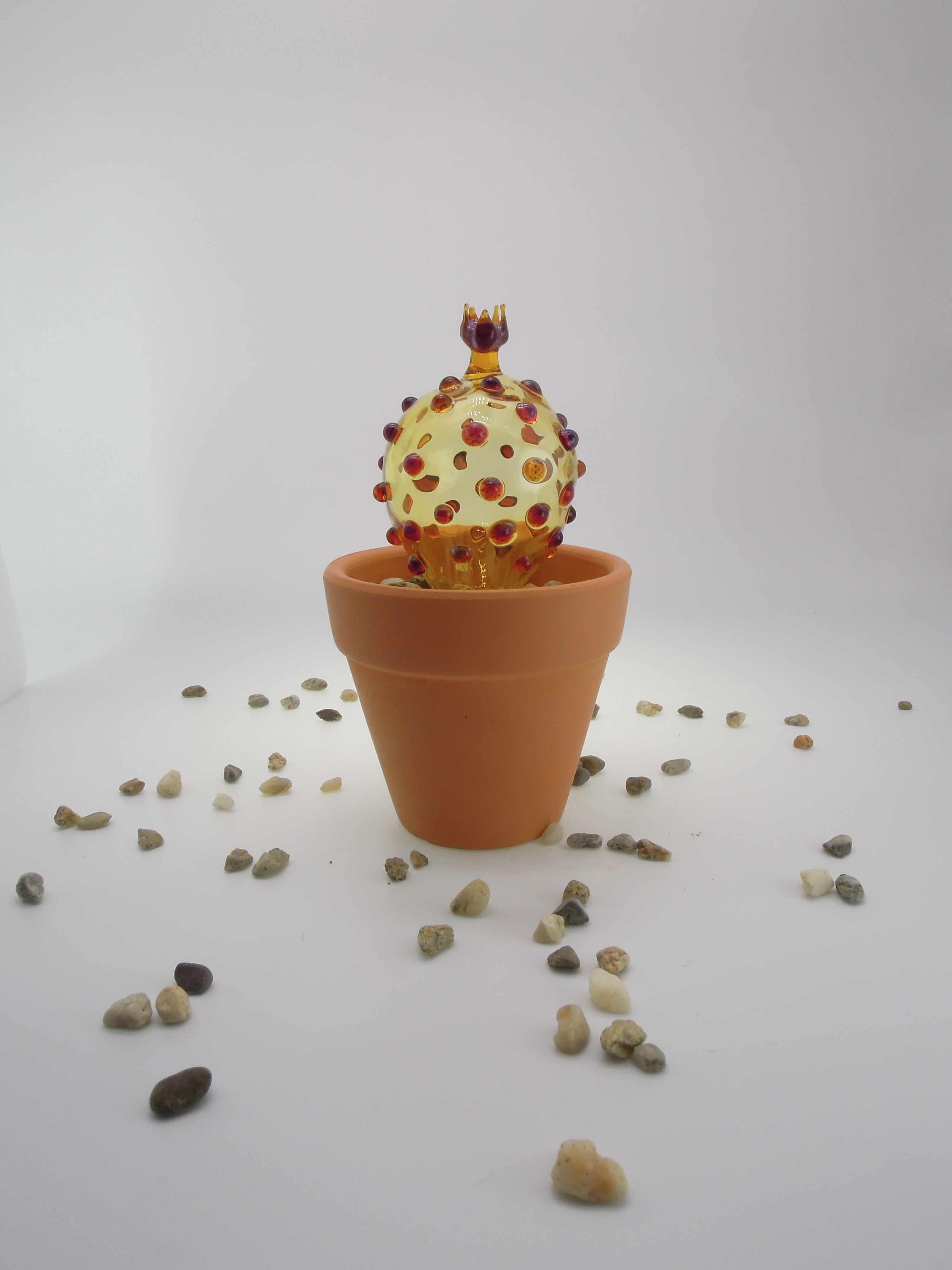 Luxor Gold Glass Cactus Sculpture