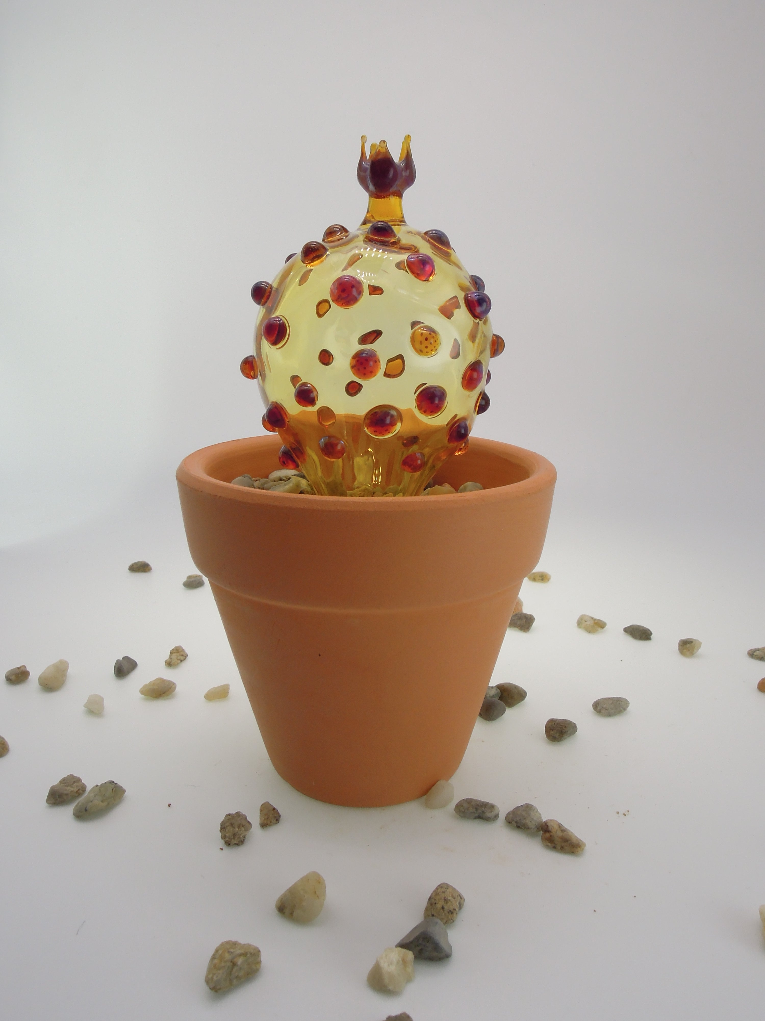 Luxor Gold Glass Cactus Sculpture