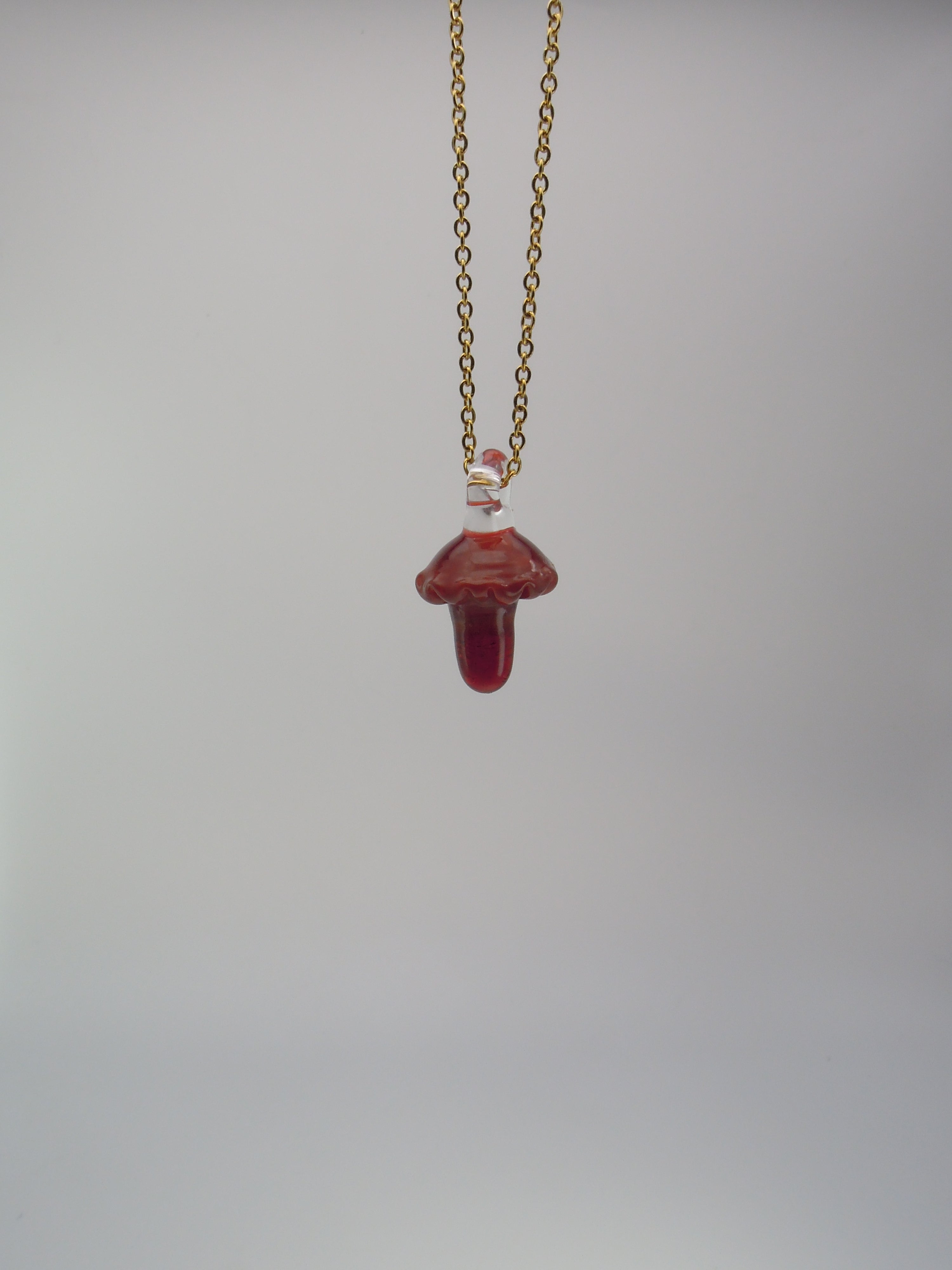 Persian Plum Mushroom Pendant Necklace