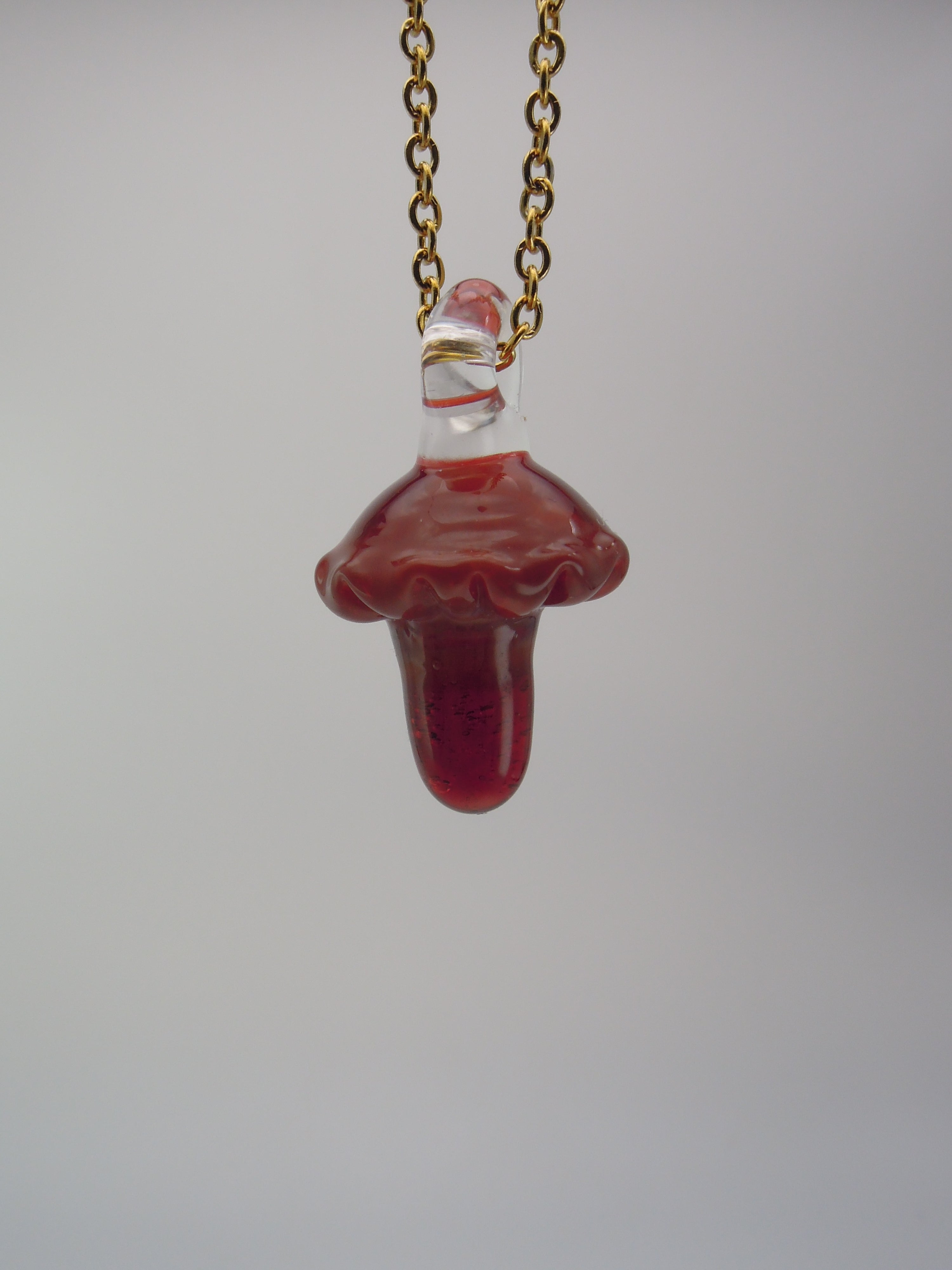 Persian Plum Mushroom Pendant Necklace