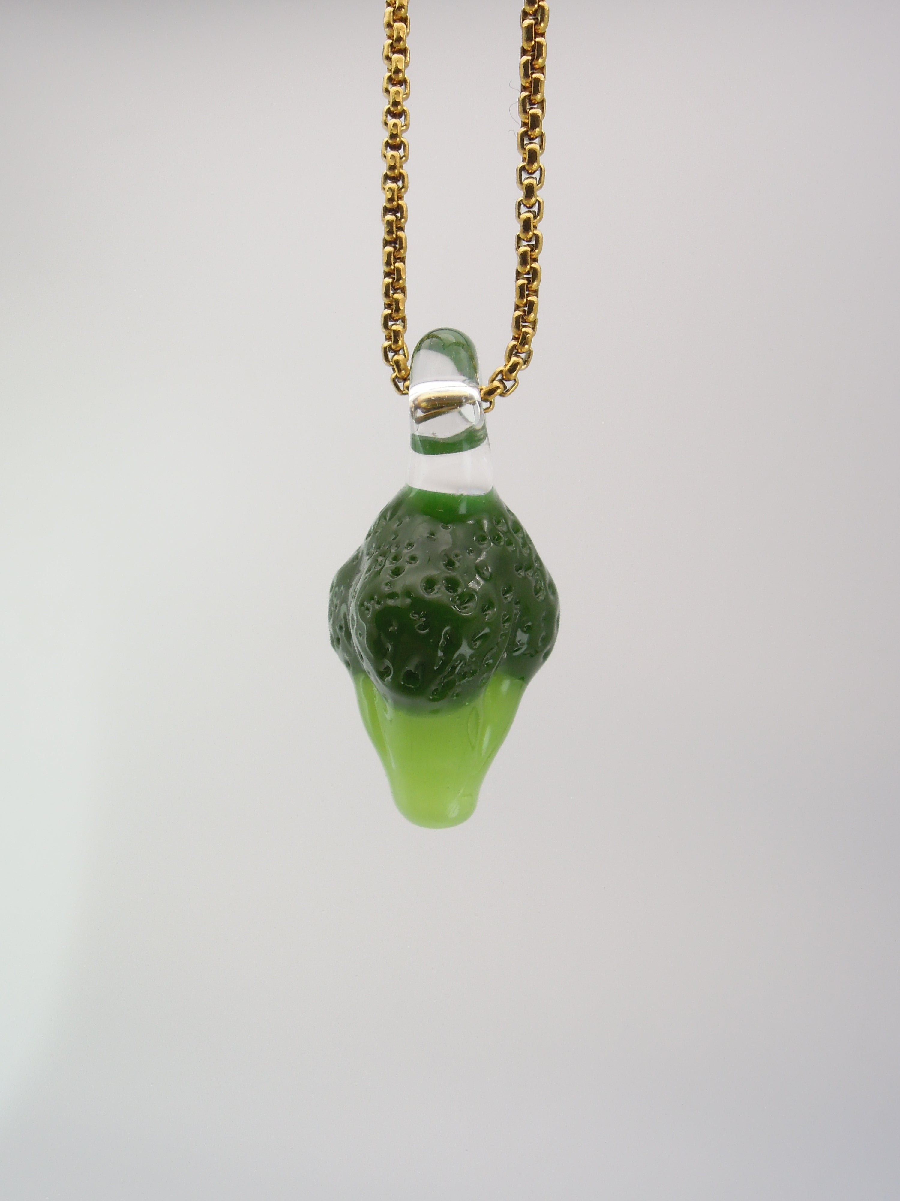 Broccoli Glass Charm Necklace