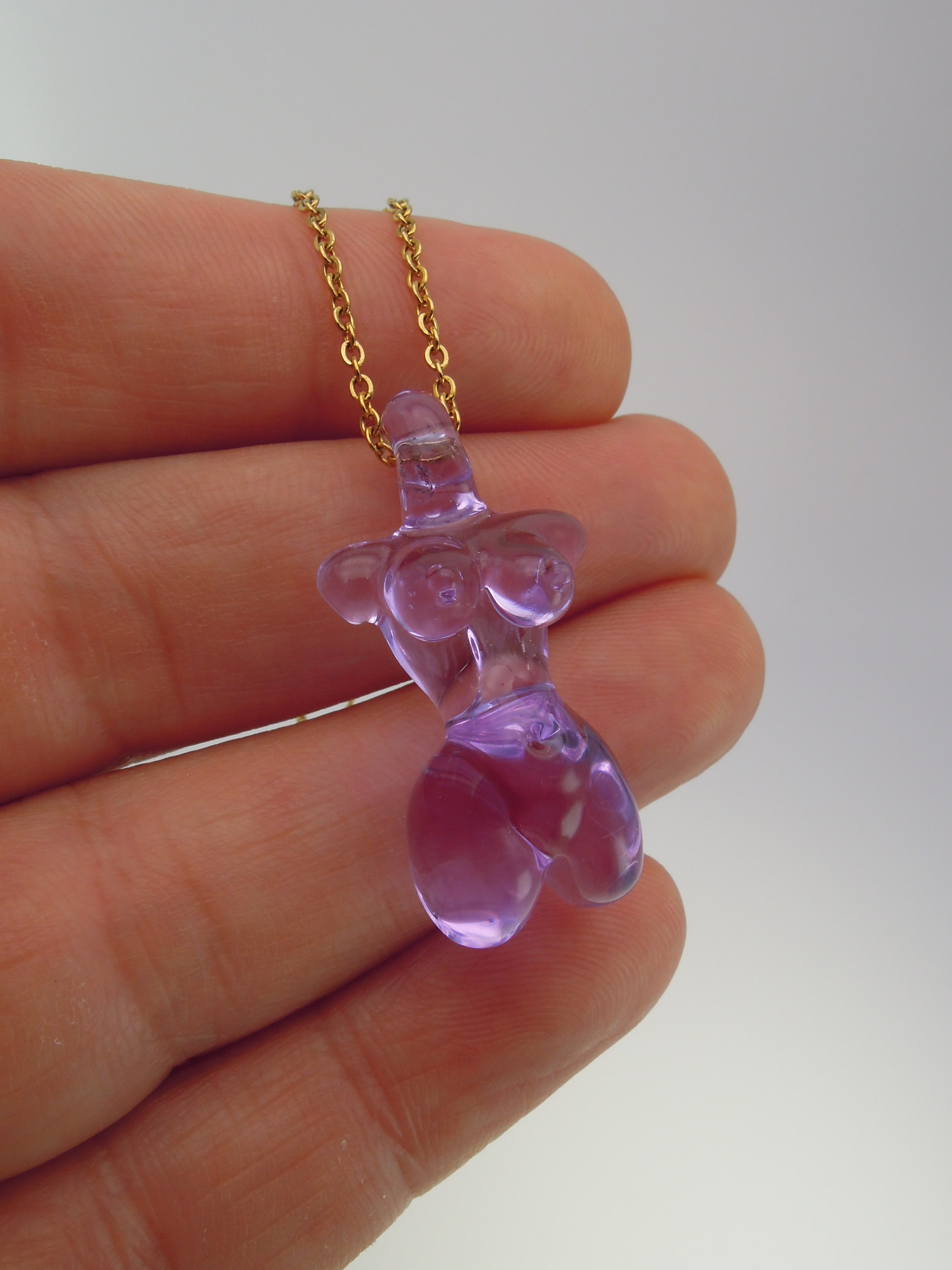 Lady Purple Glass Pendant