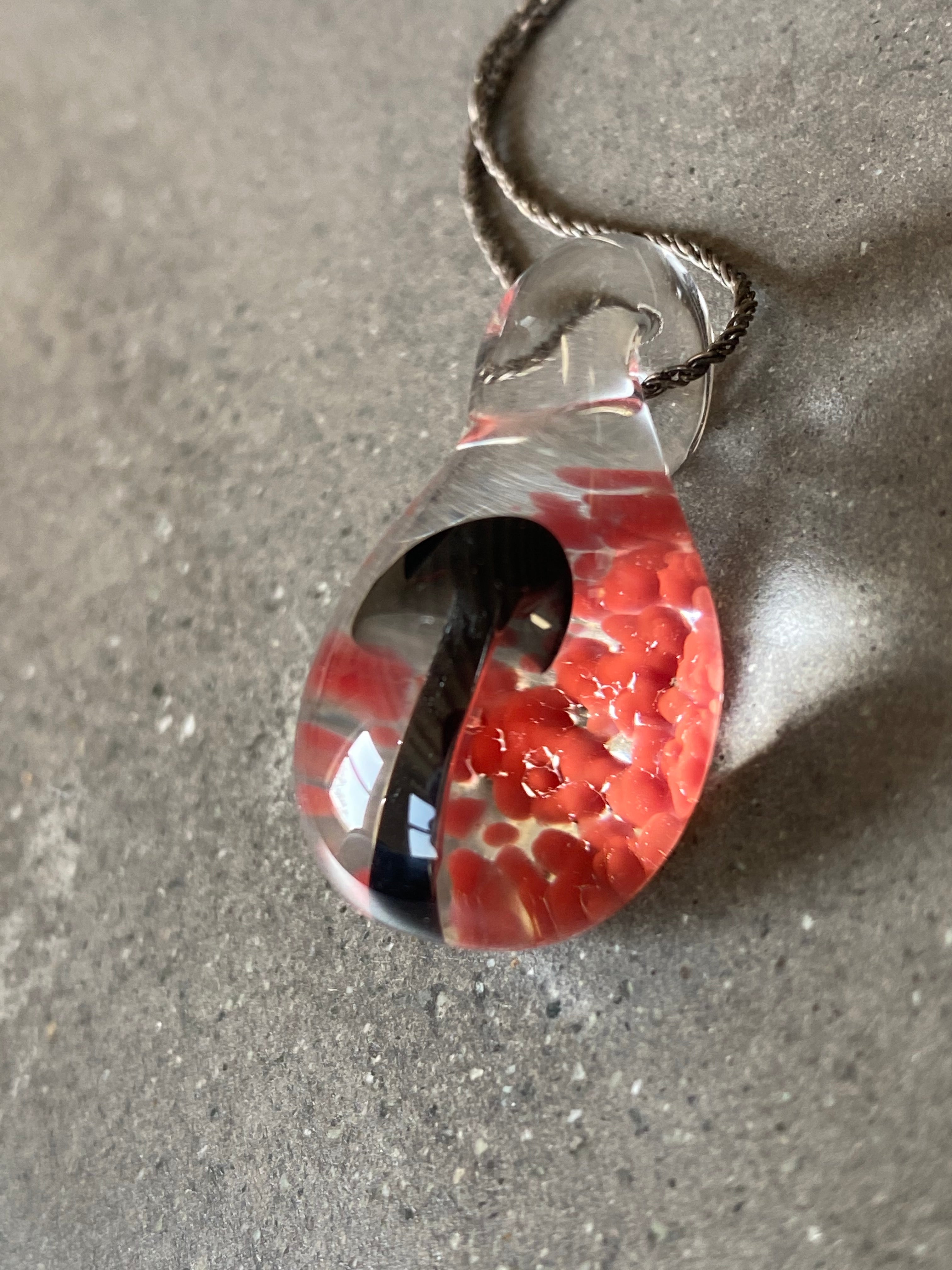 Black Mushroom Pendant Necklace