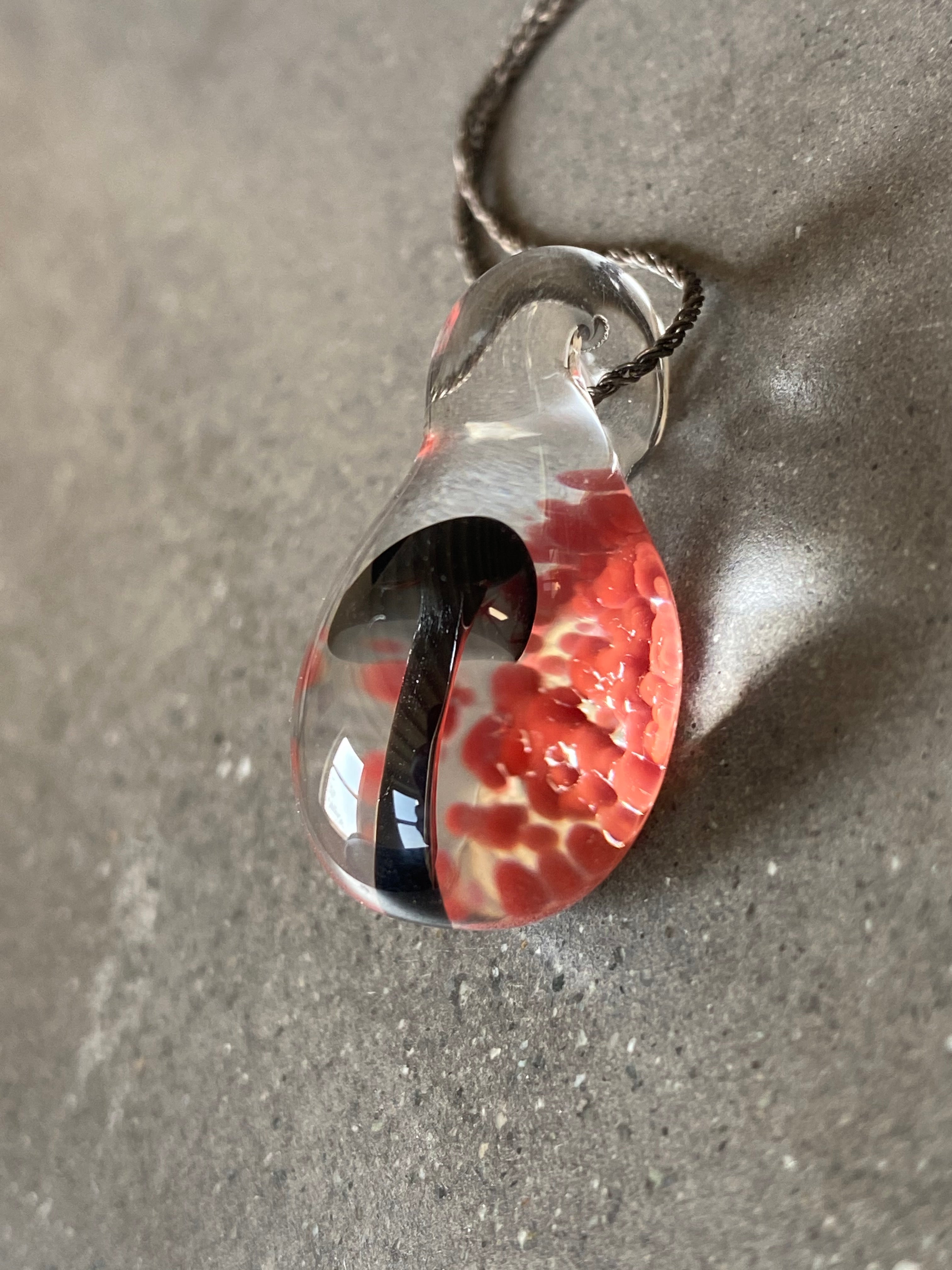 Black Mushroom Pendant Necklace