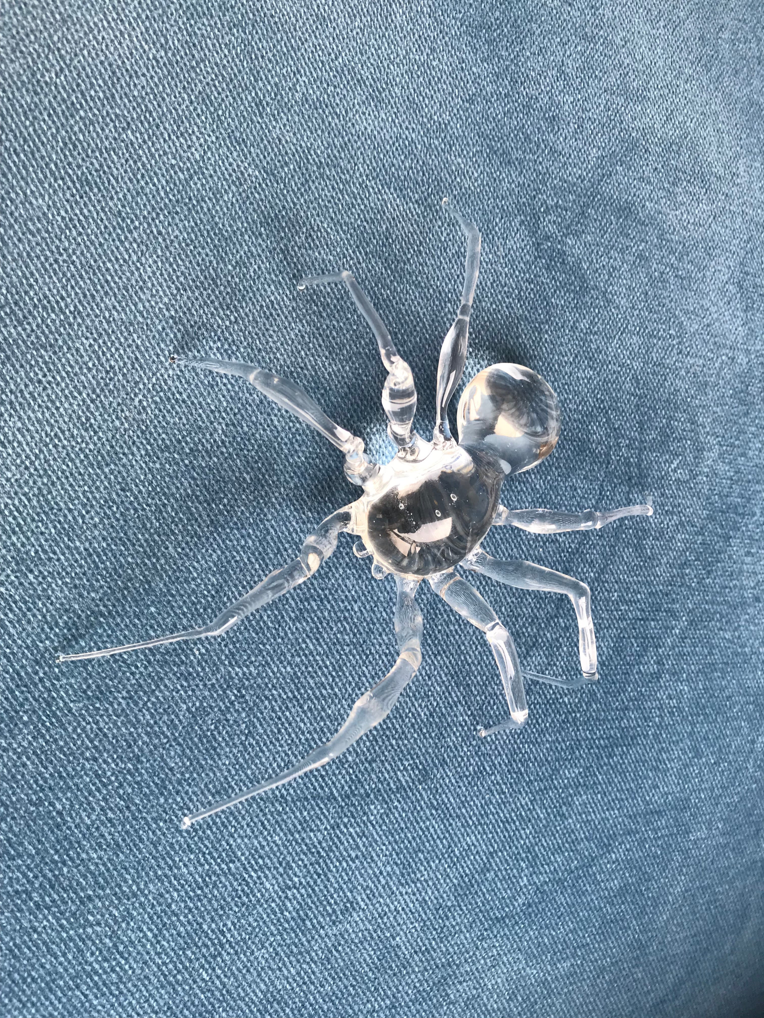 Clear Glass Spider Sculpture