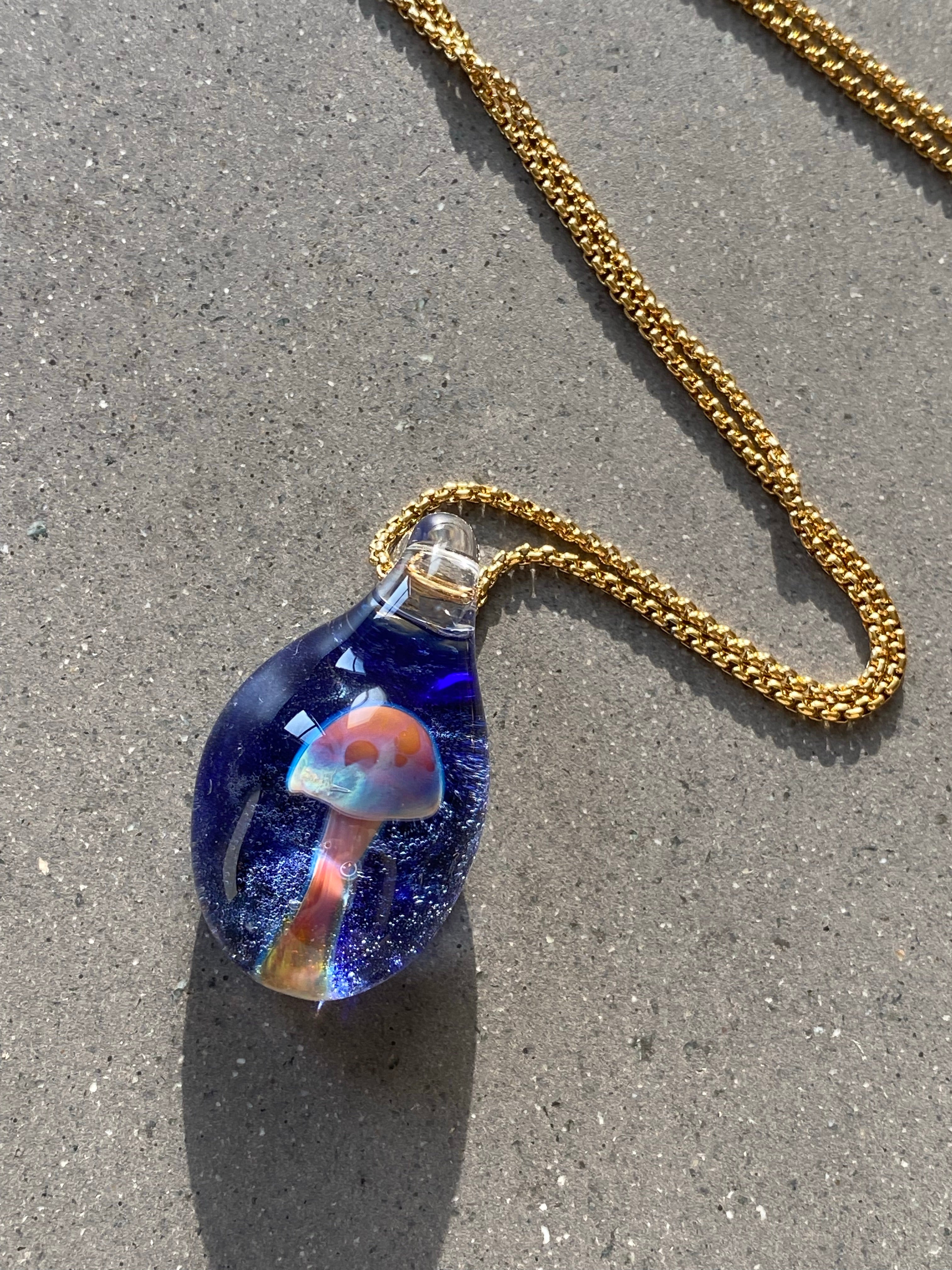 Magic Mushroom Glass Pendant