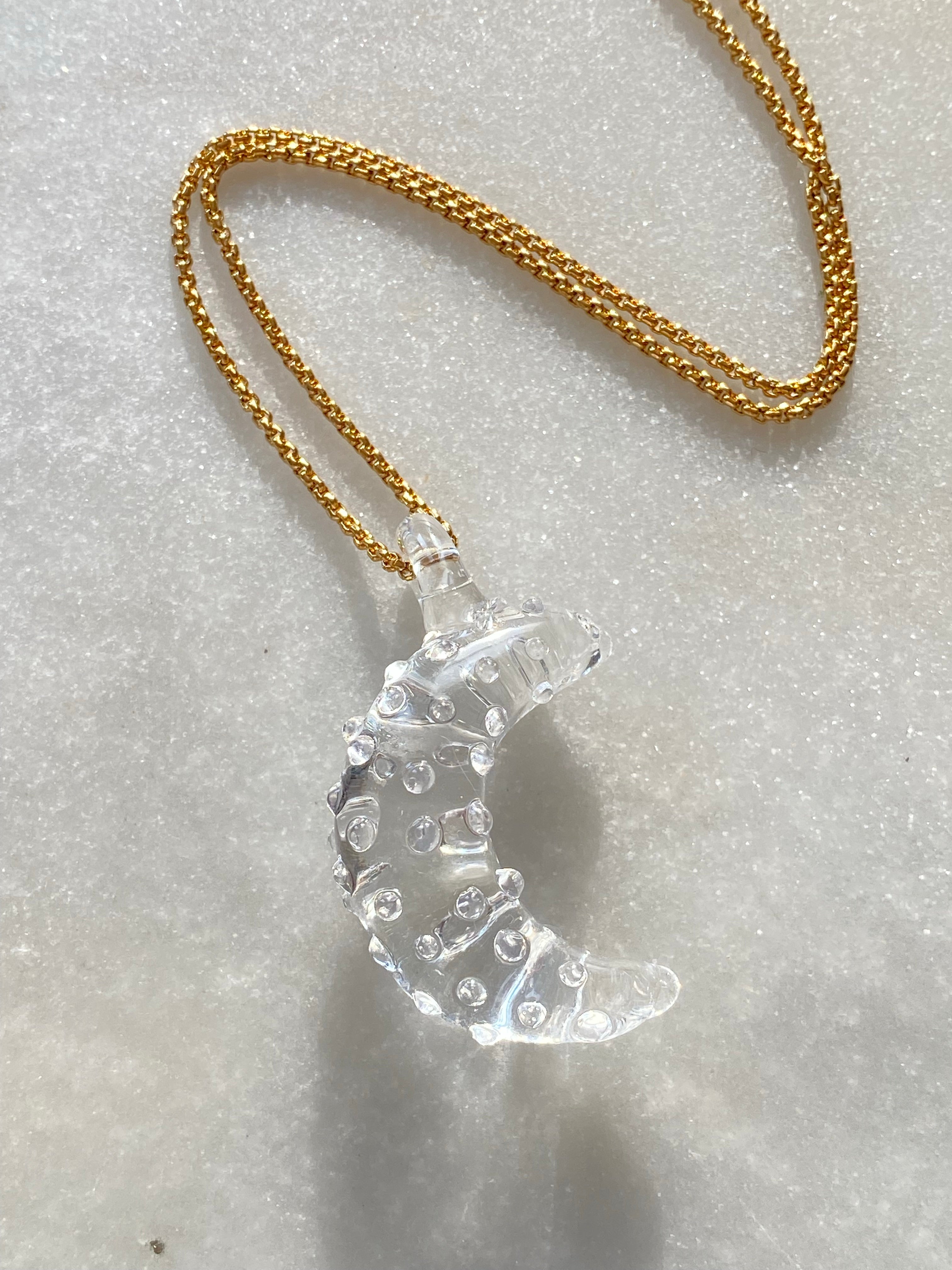 Moon Clear Glass Pendant