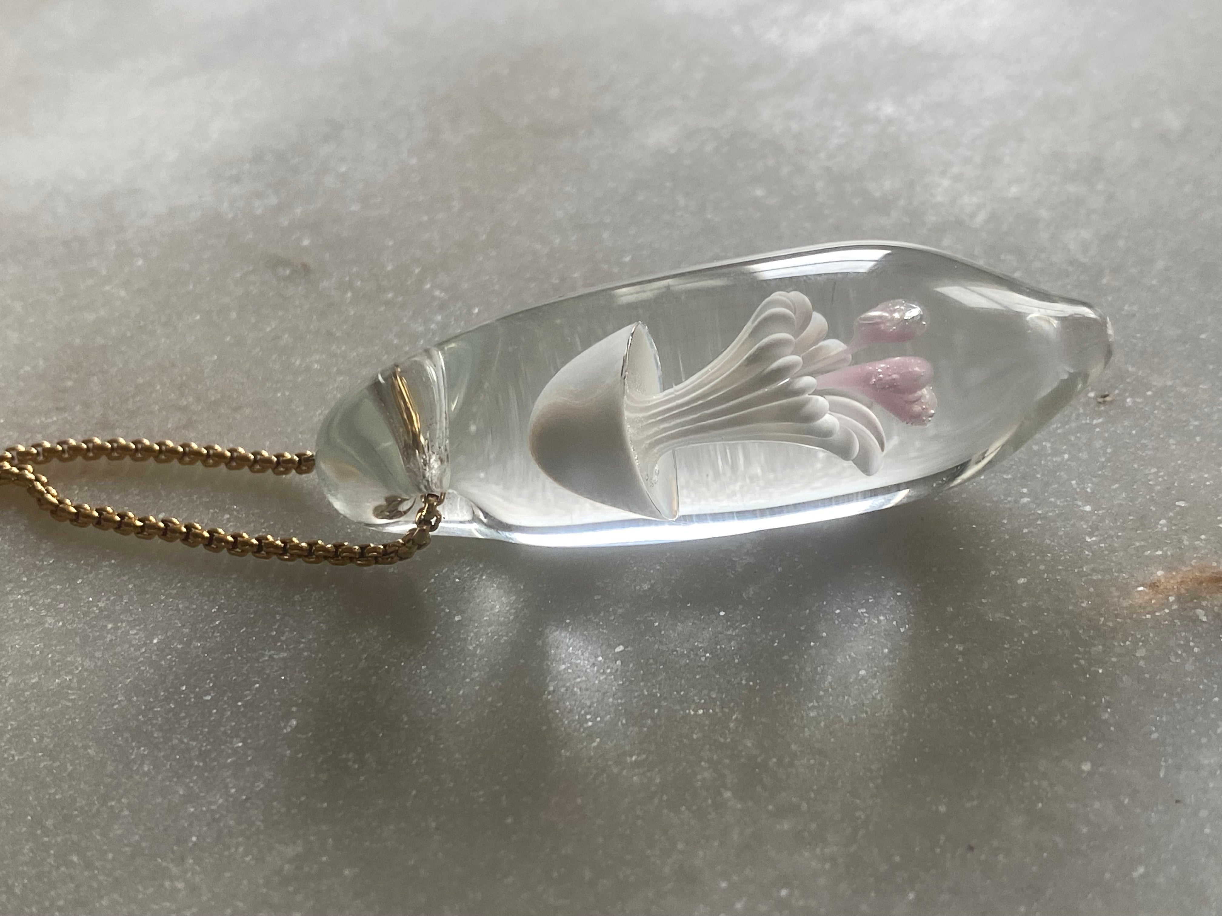 Pink and White Jellyfish Pendant