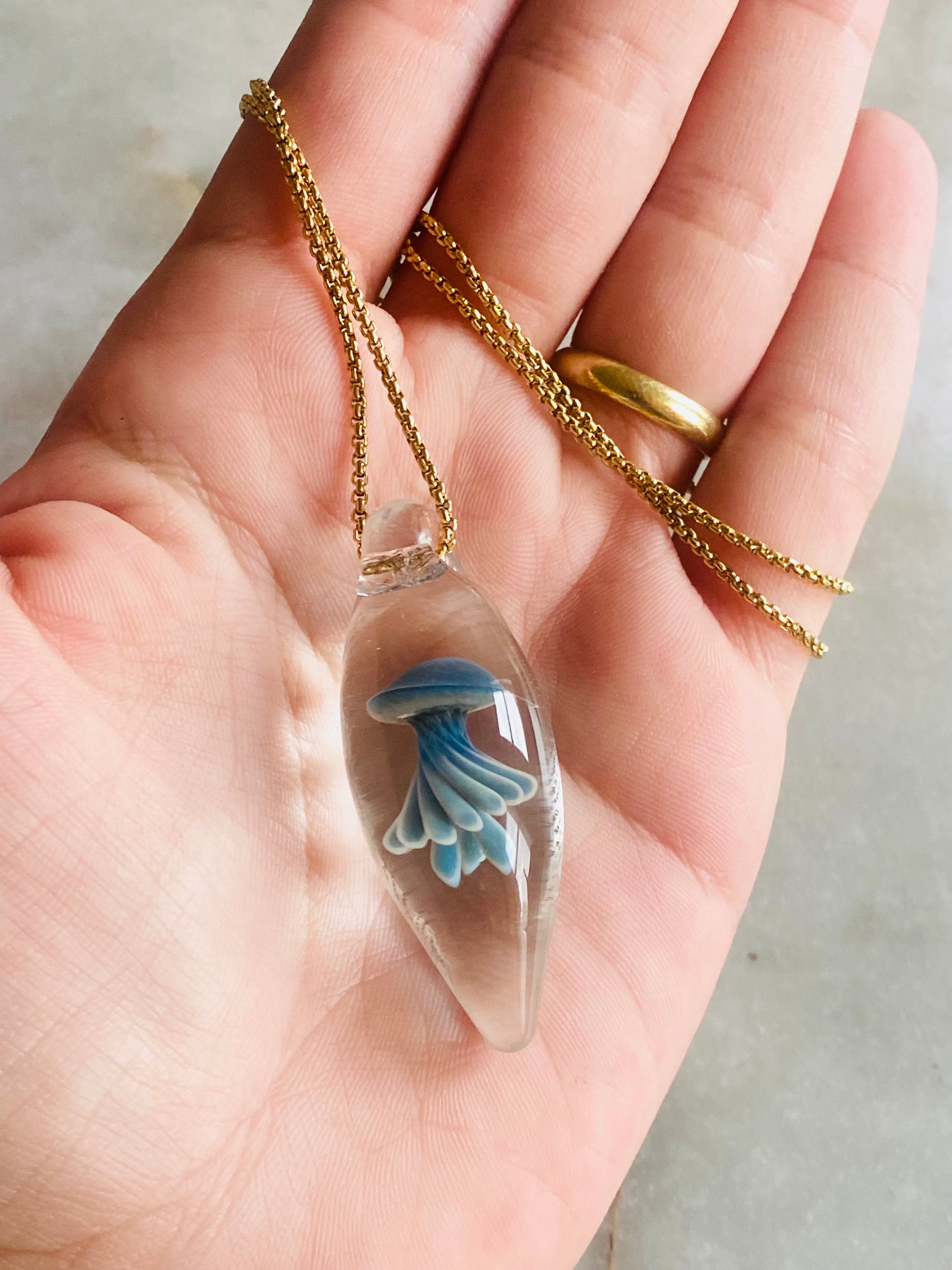 Blue Jellyfish Pendant