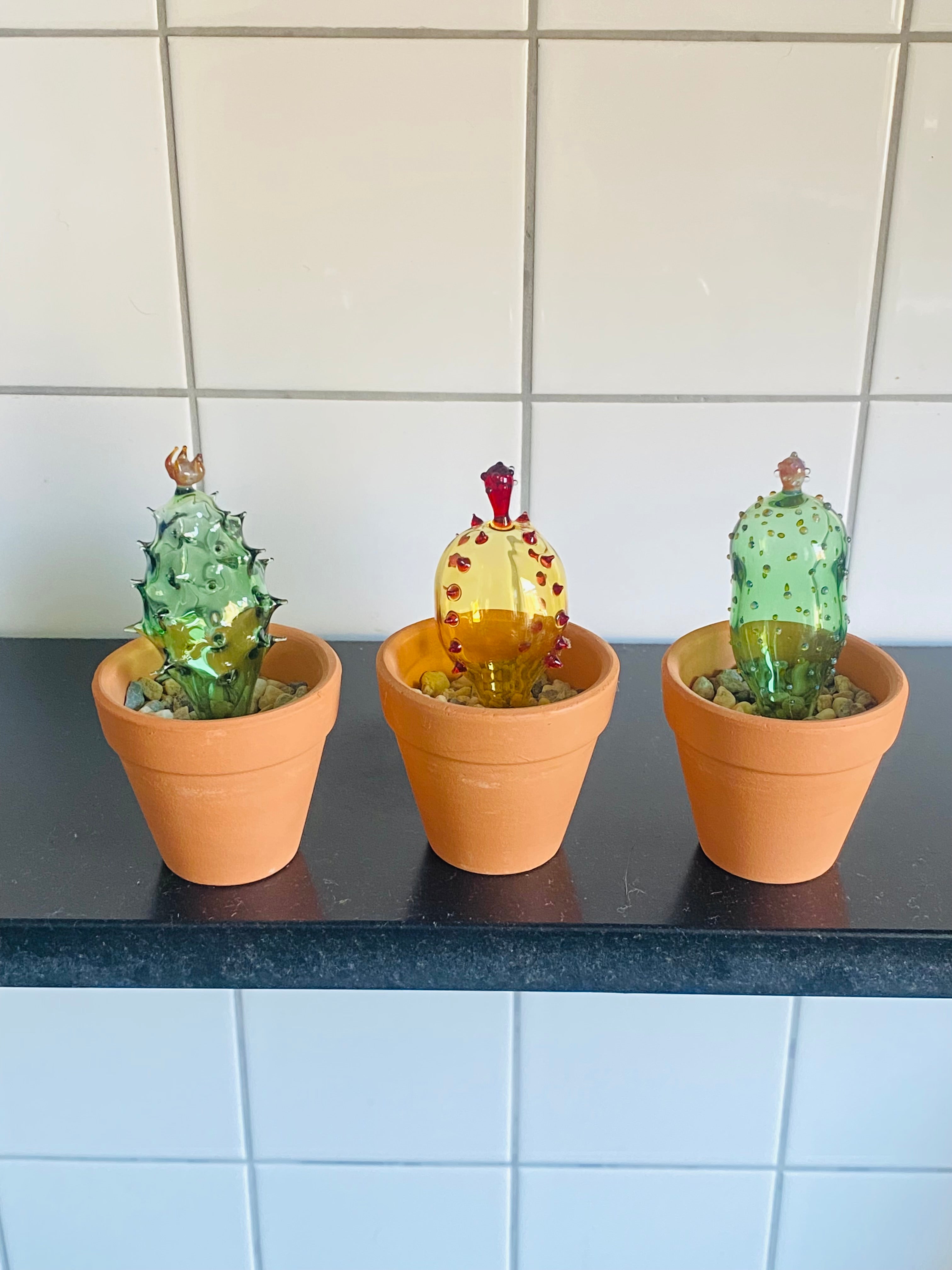 Mini Triple Glass Cactus Set-4