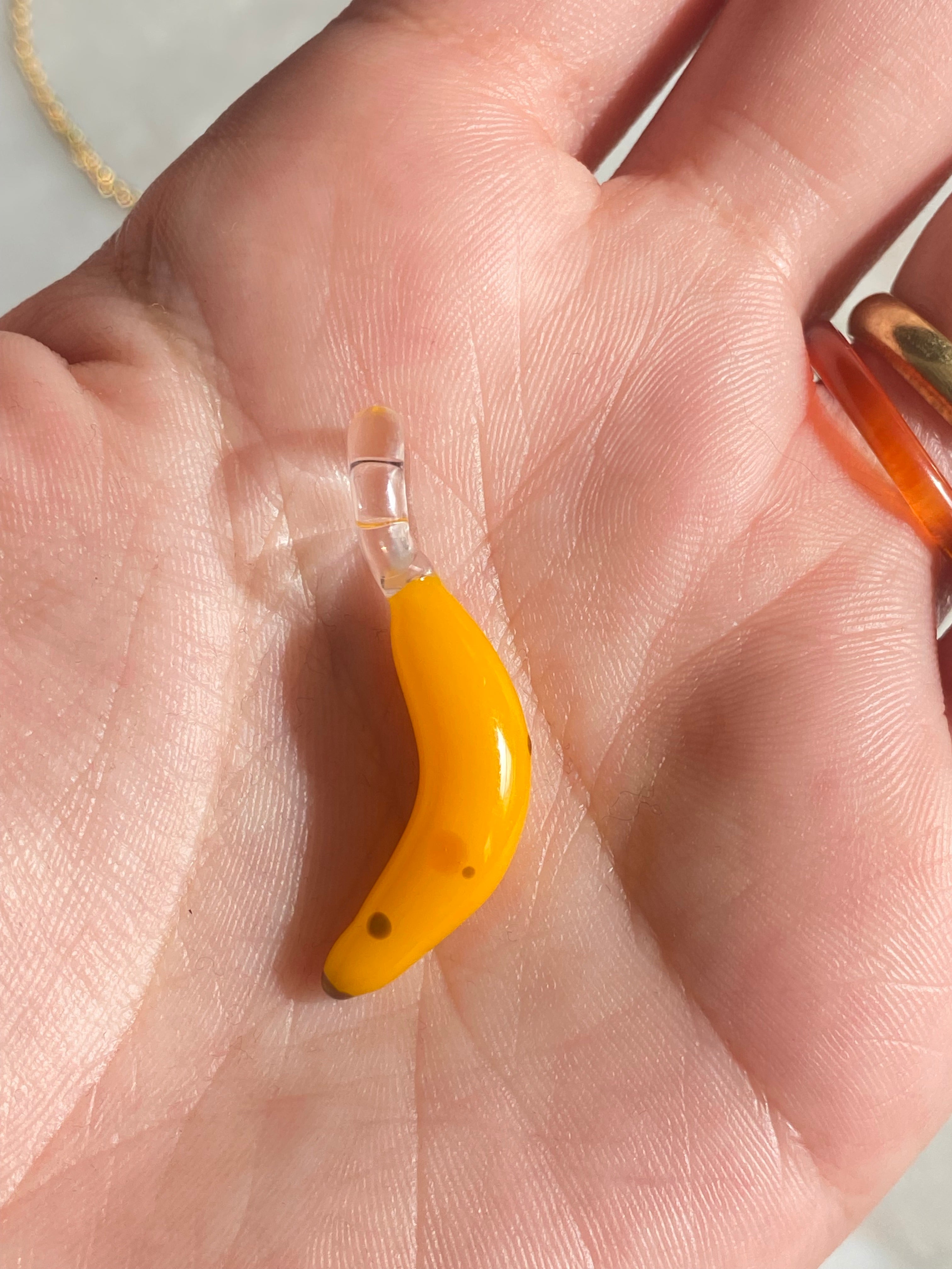 Banana Miniature Glass Charm Necklace