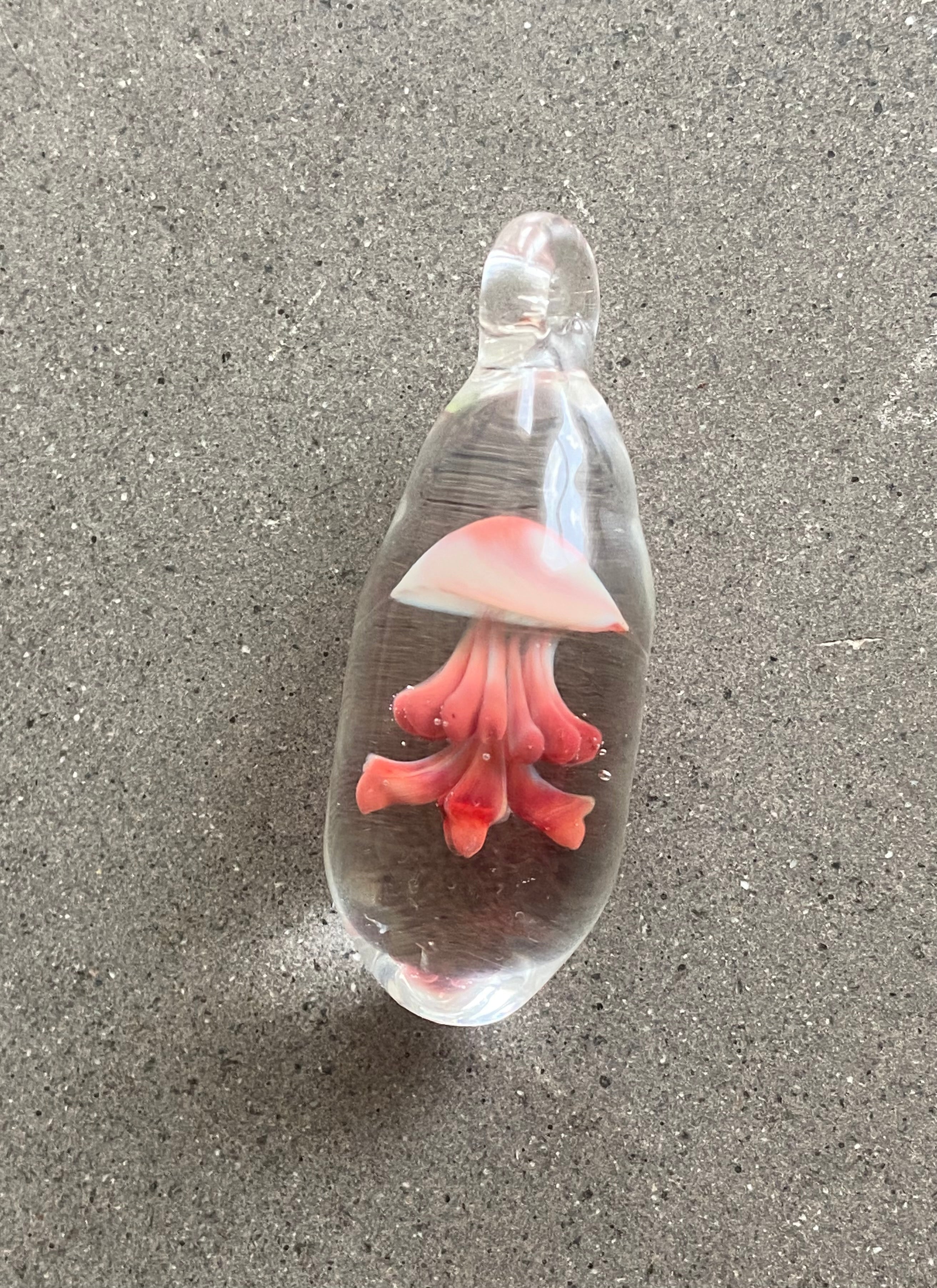 Red and Cream Jellyfish Pendant