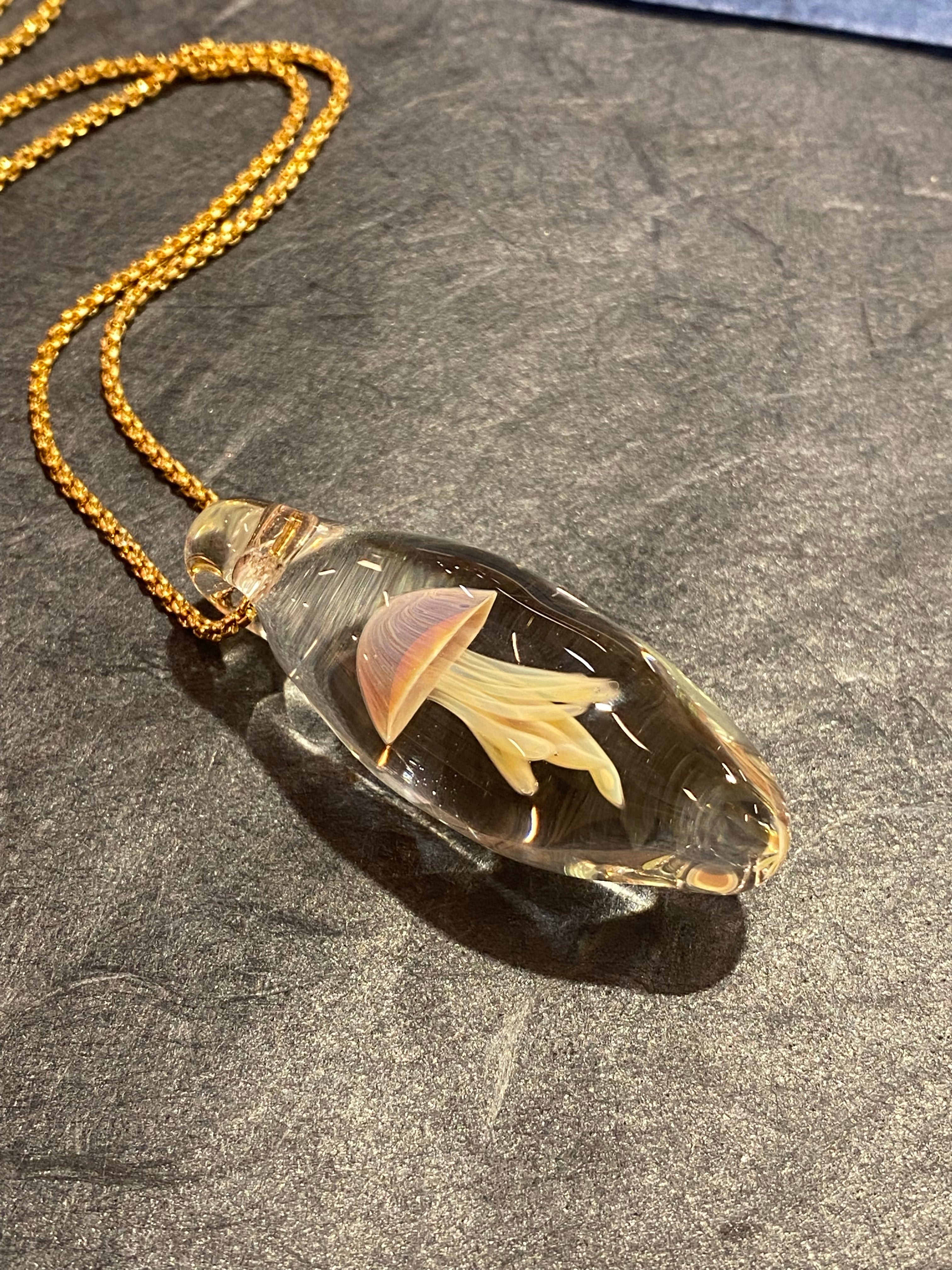 Silver and Purple Jellyfish Pendant