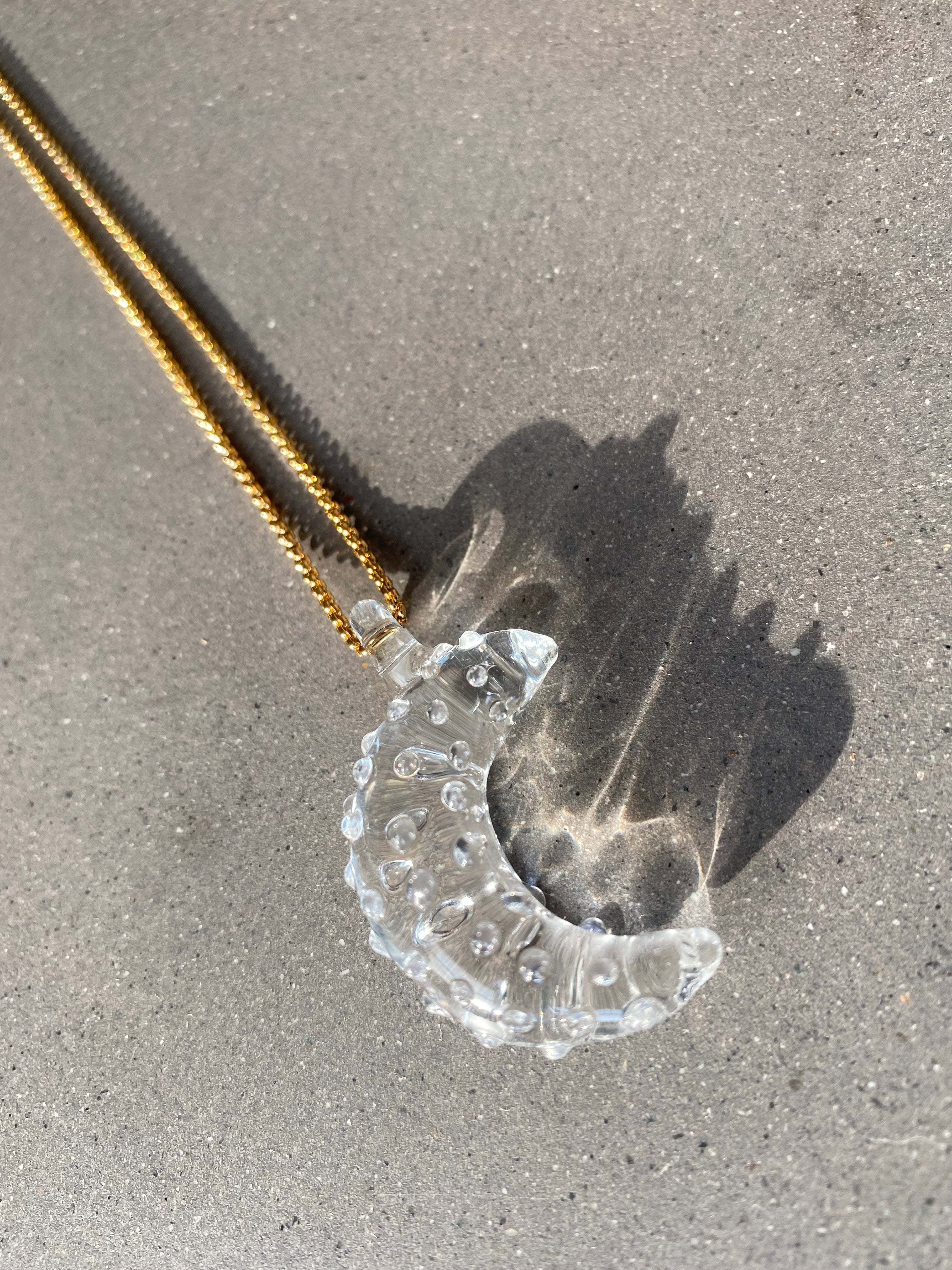 Moon Clear Glass Pendant