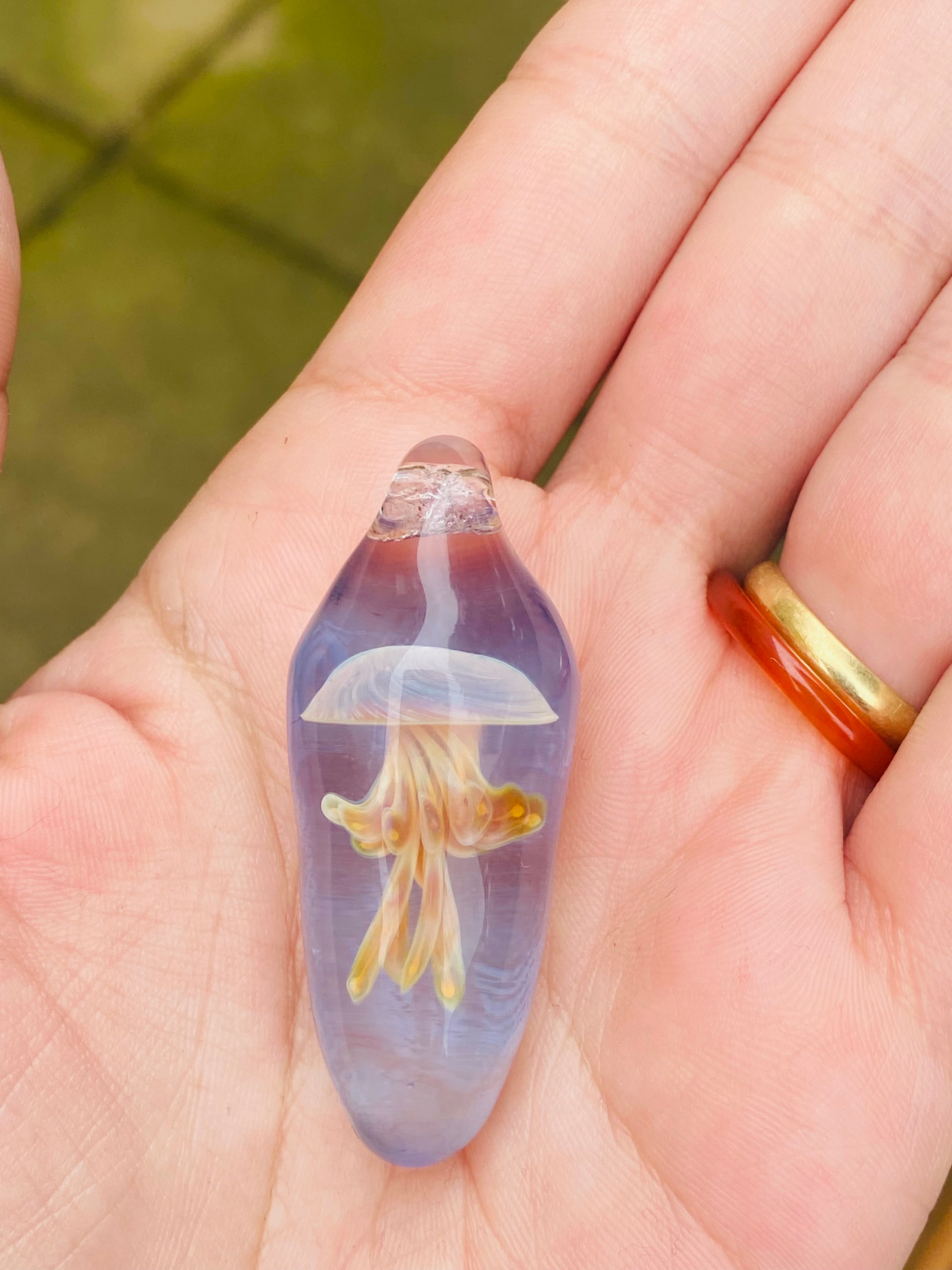Purple and Blue Jellyfish Pendant