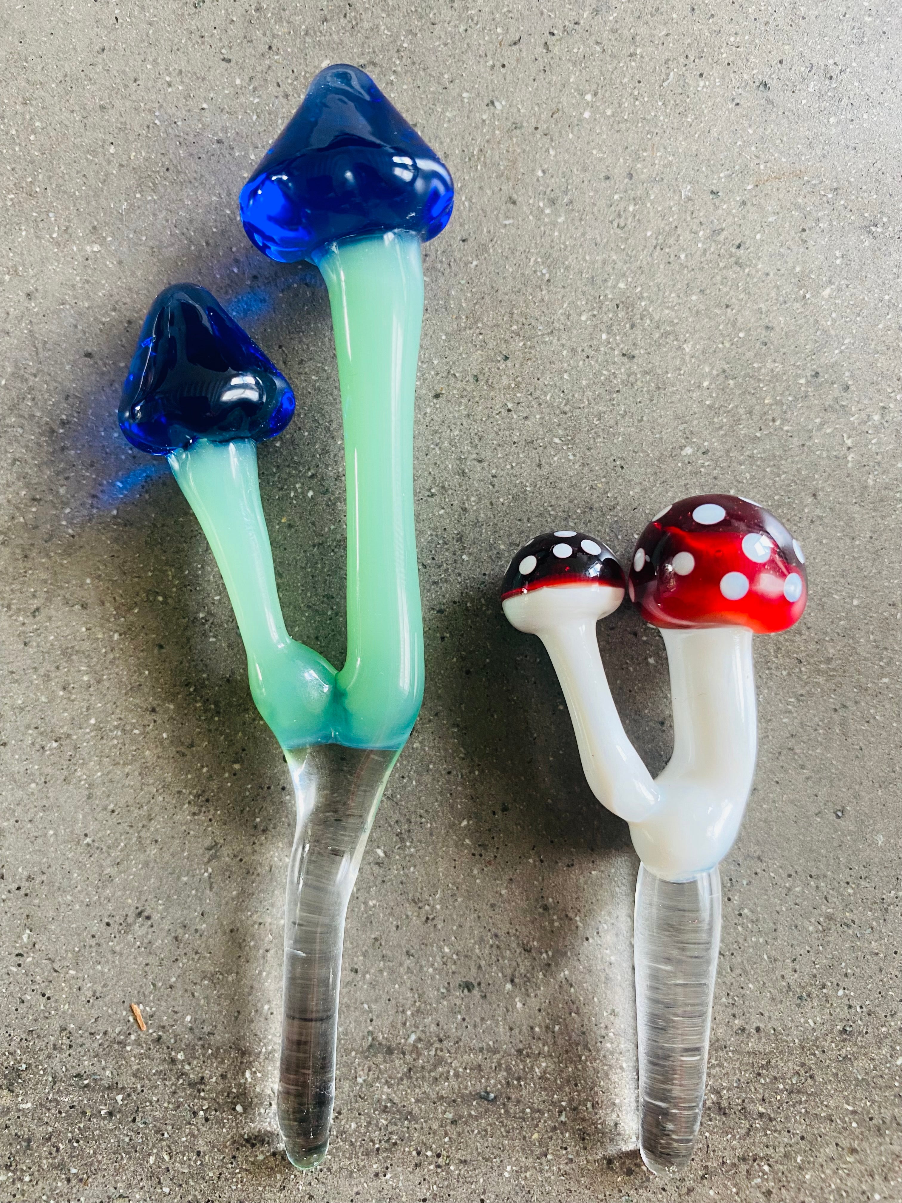 Triple Glass Mushroom Plant Stakes Set-5