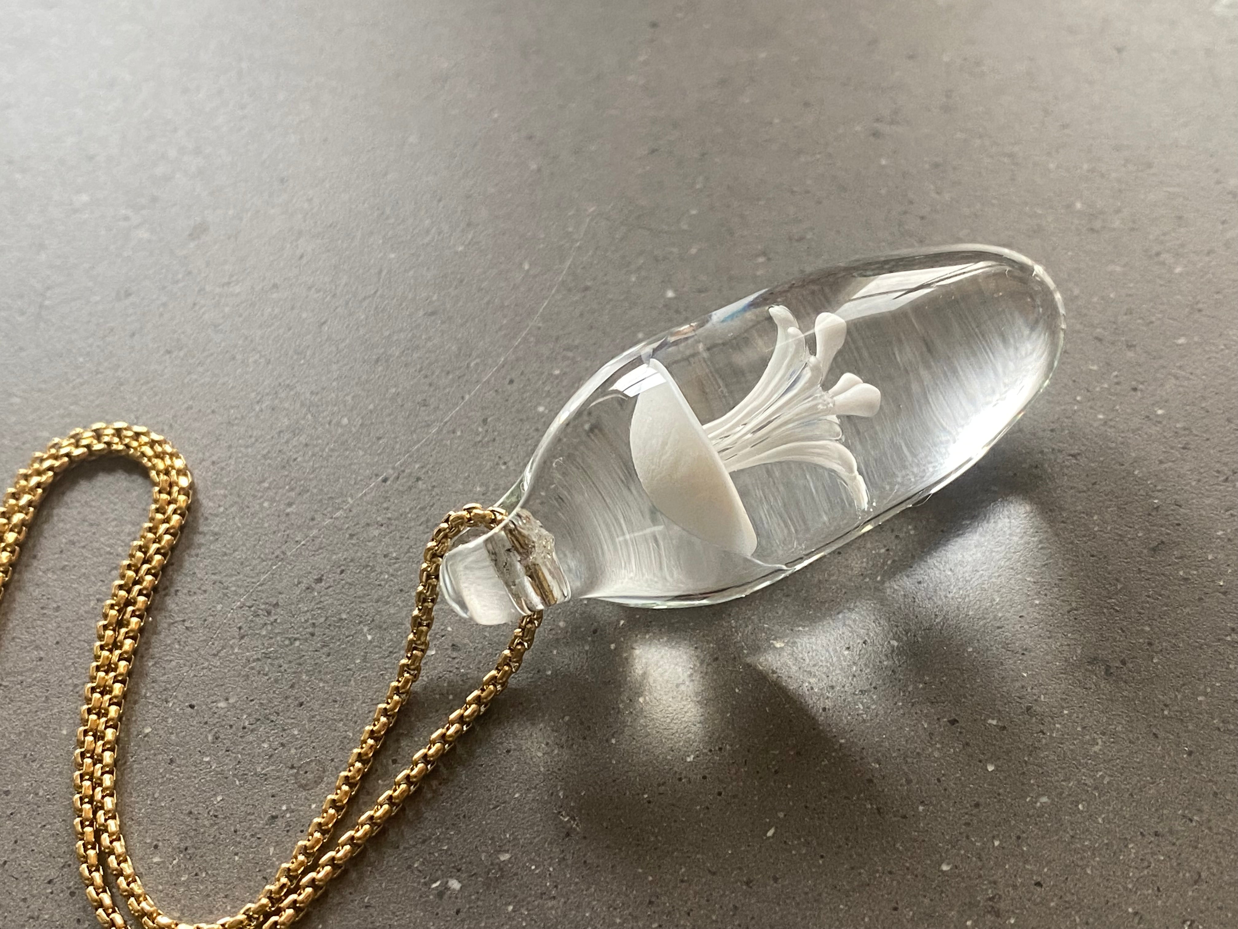 Clear White Jellyfish Pendant Necklace