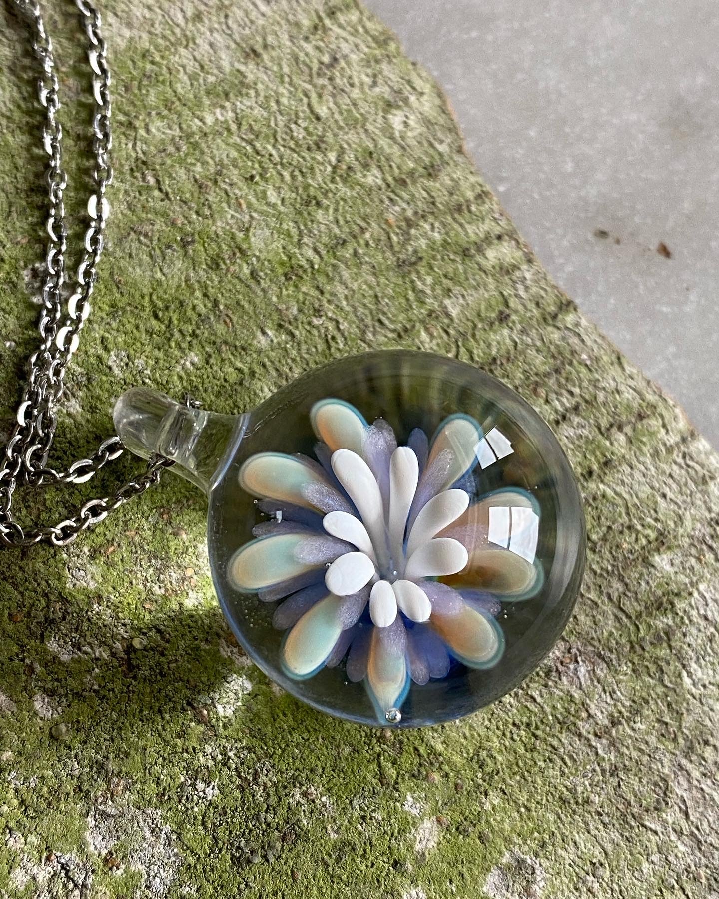 Purple Flower Implosion Pendant