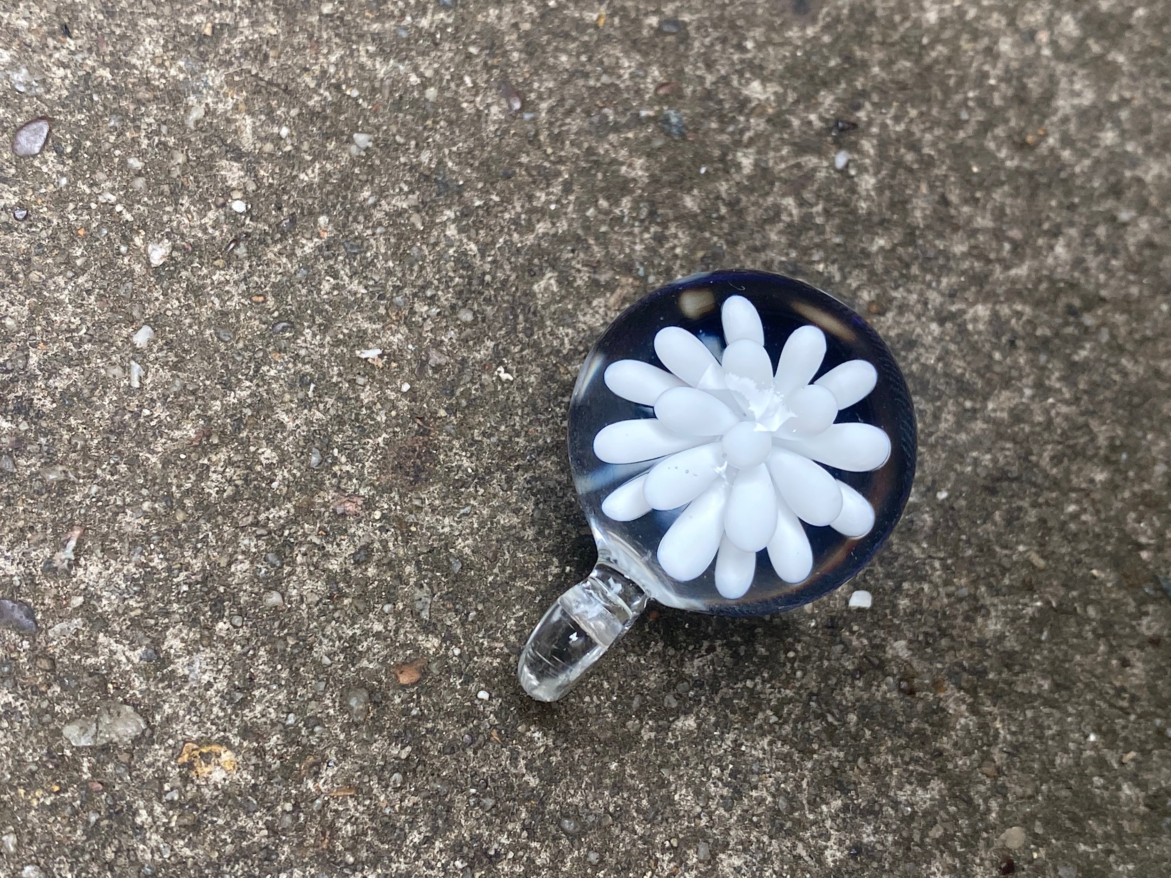 Snow White Flower Implosion Pendant
