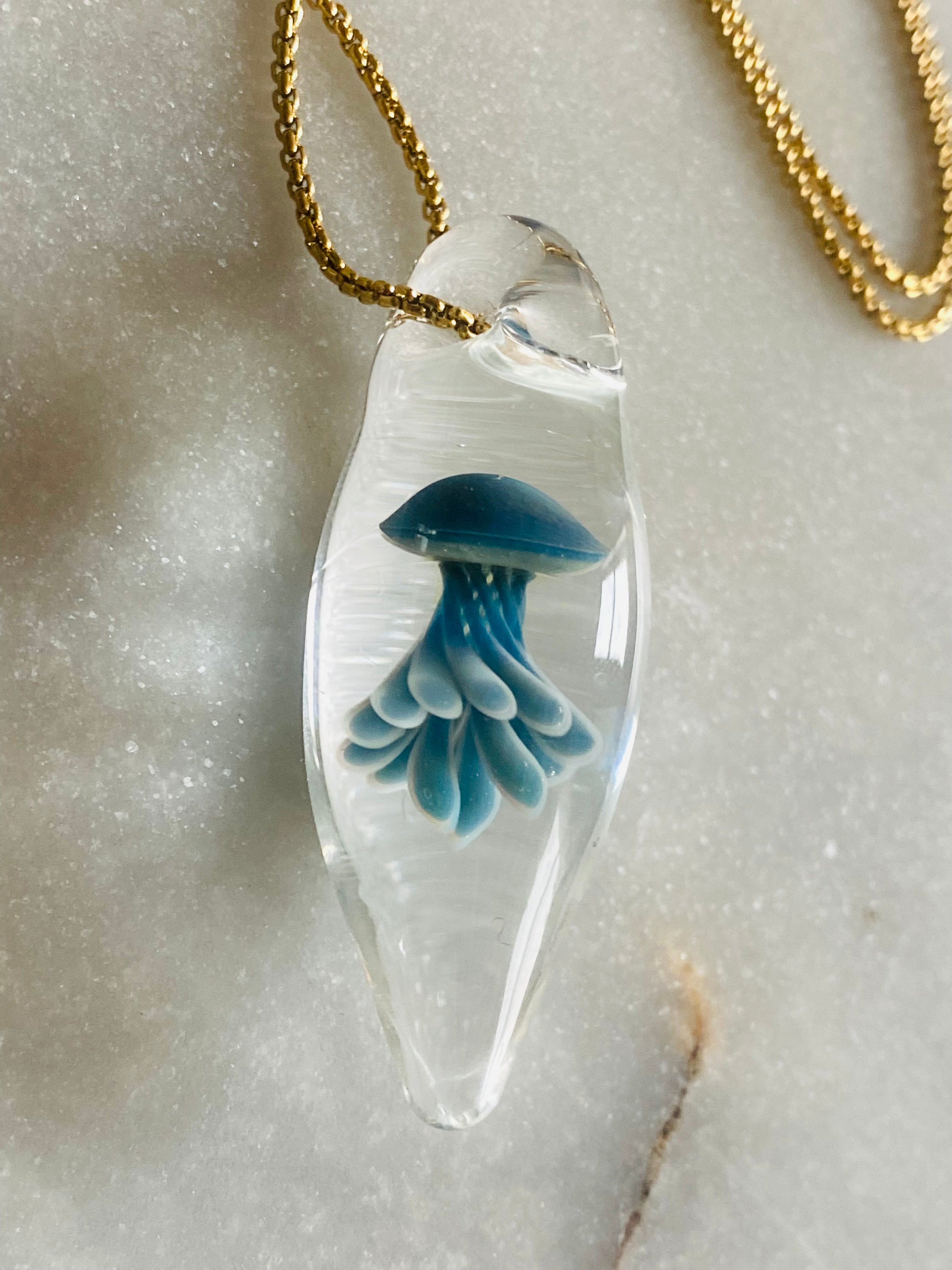 Blue Jellyfish Pendant