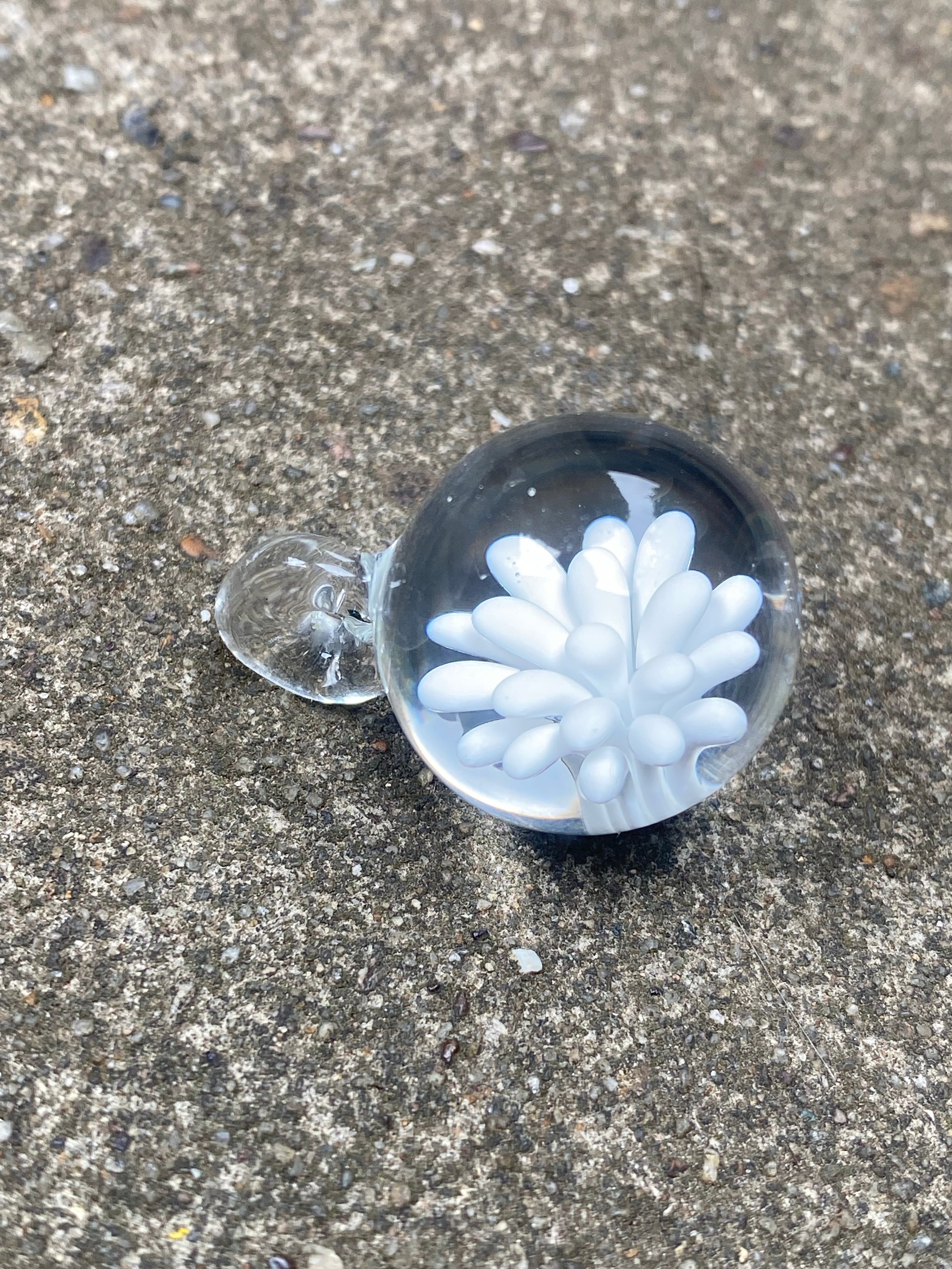 Snow White Flower Implosion Pendant