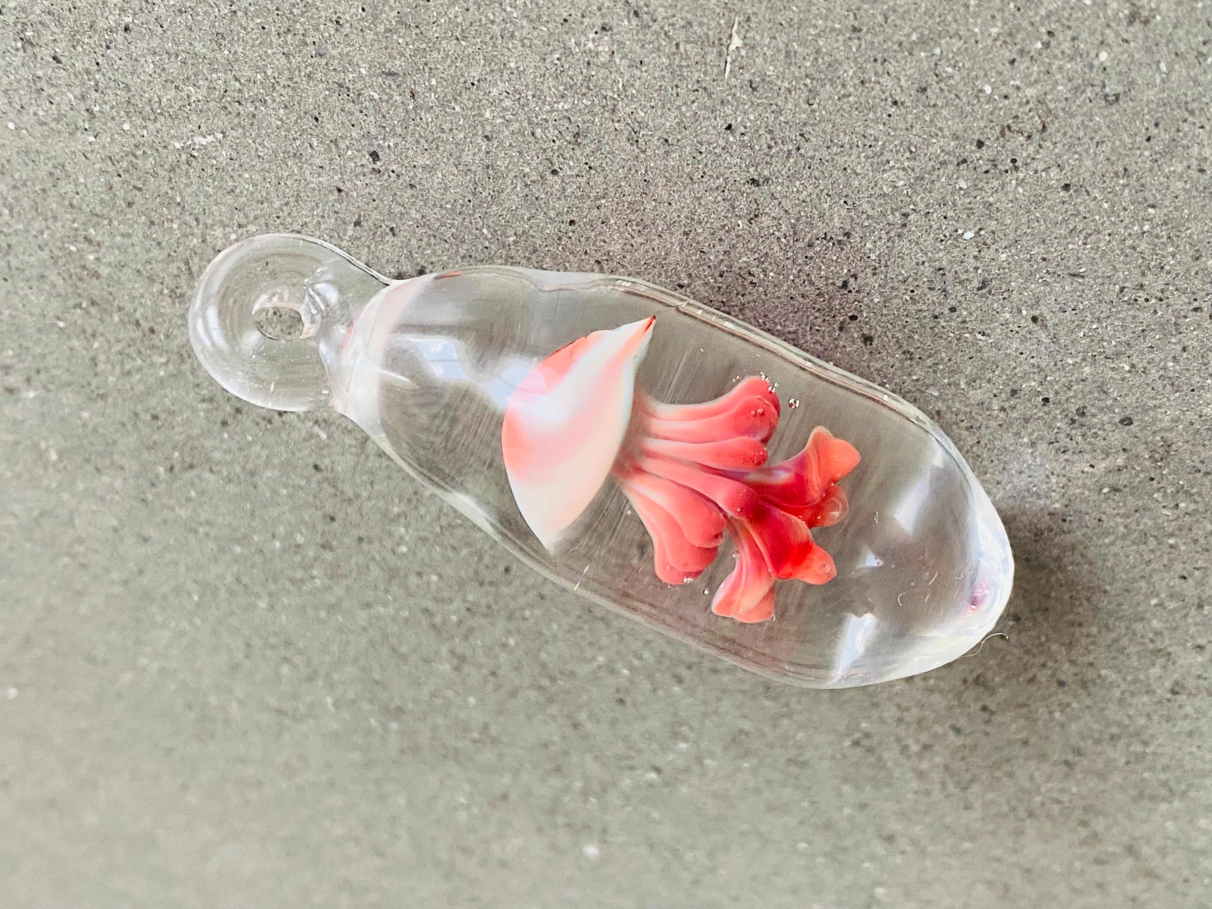 Red and Cream Jellyfish Pendant