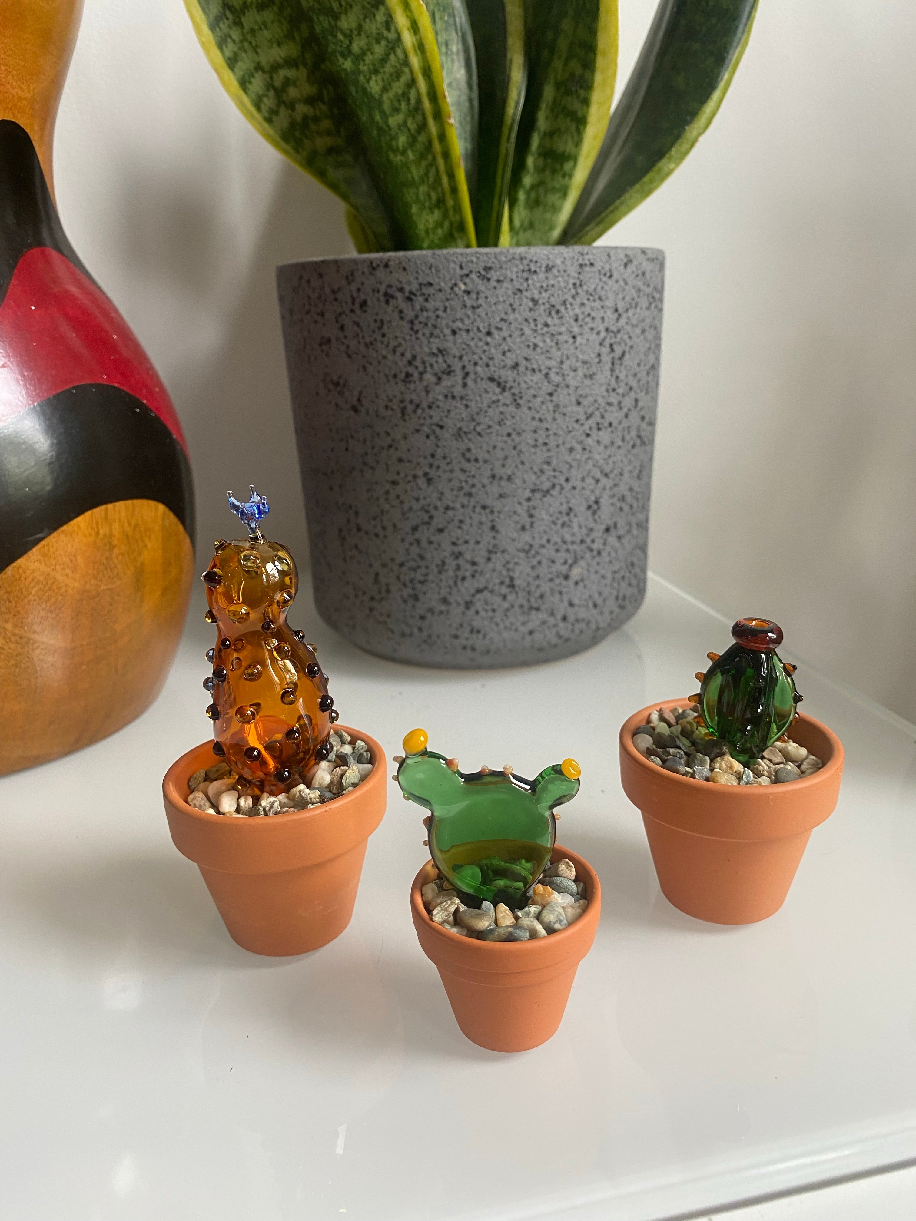 Mini Triple Glass Cactus Set-1