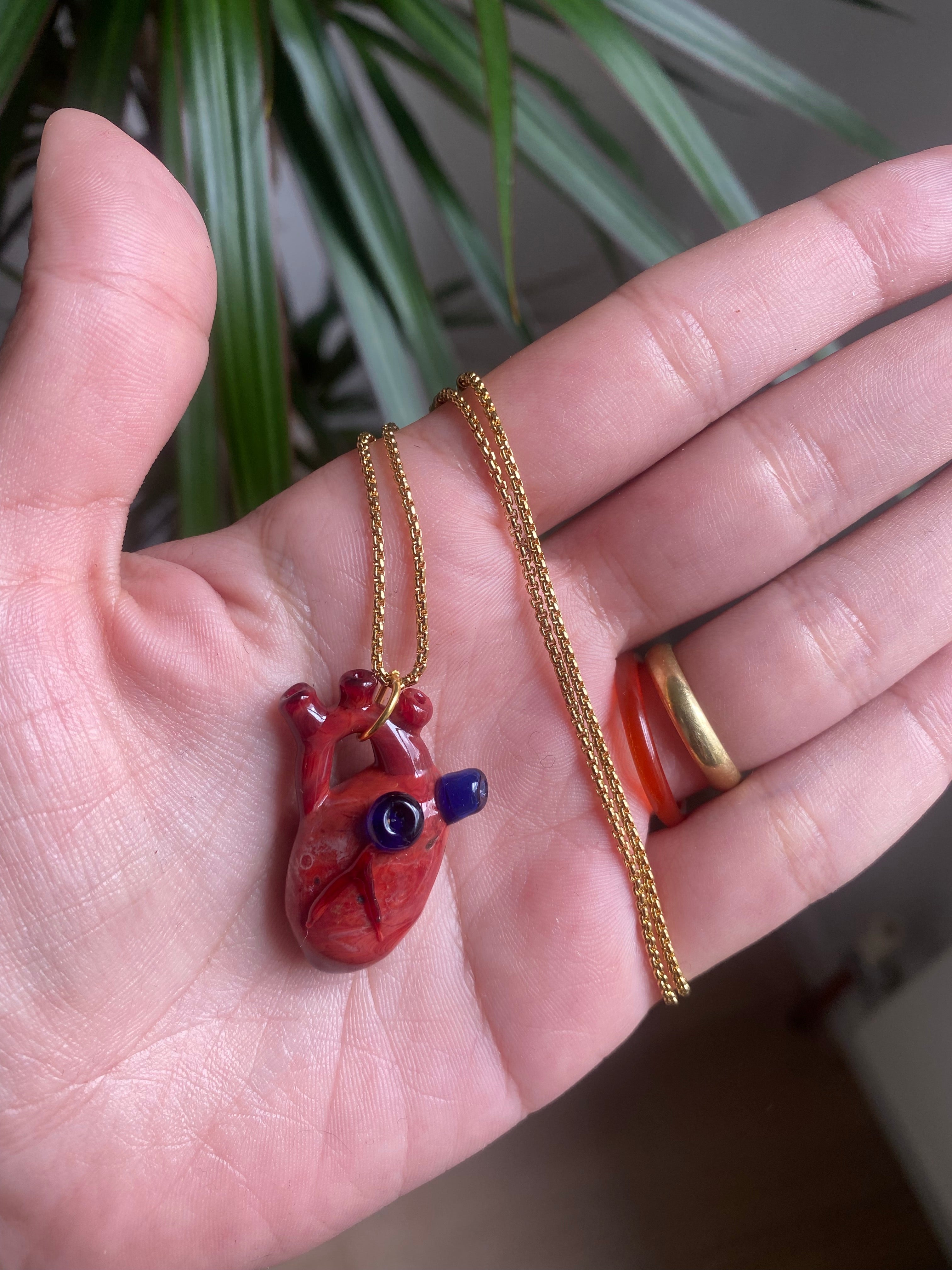 Realistic Heart Pendant Necklace