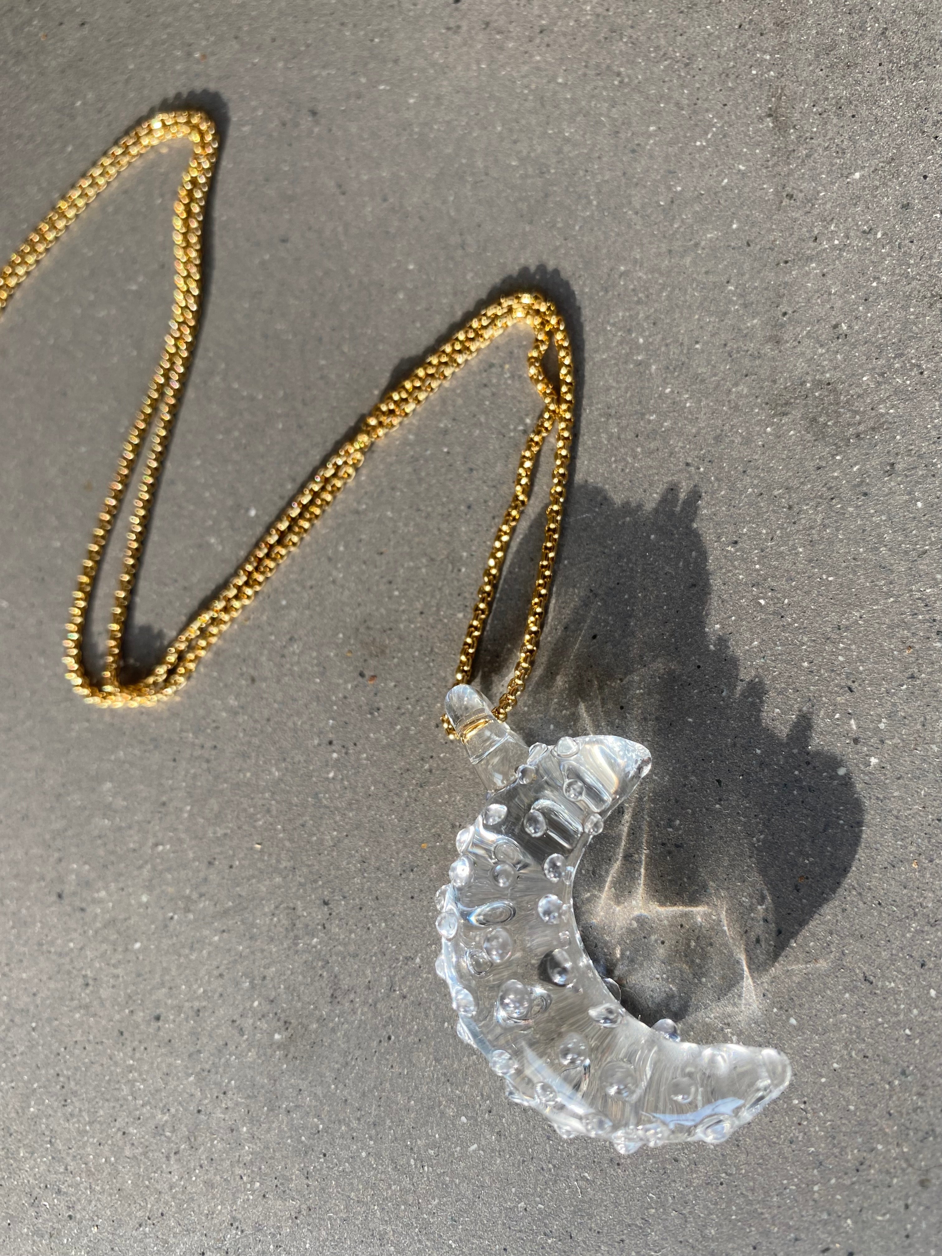 Moon Clear Glass Pendant