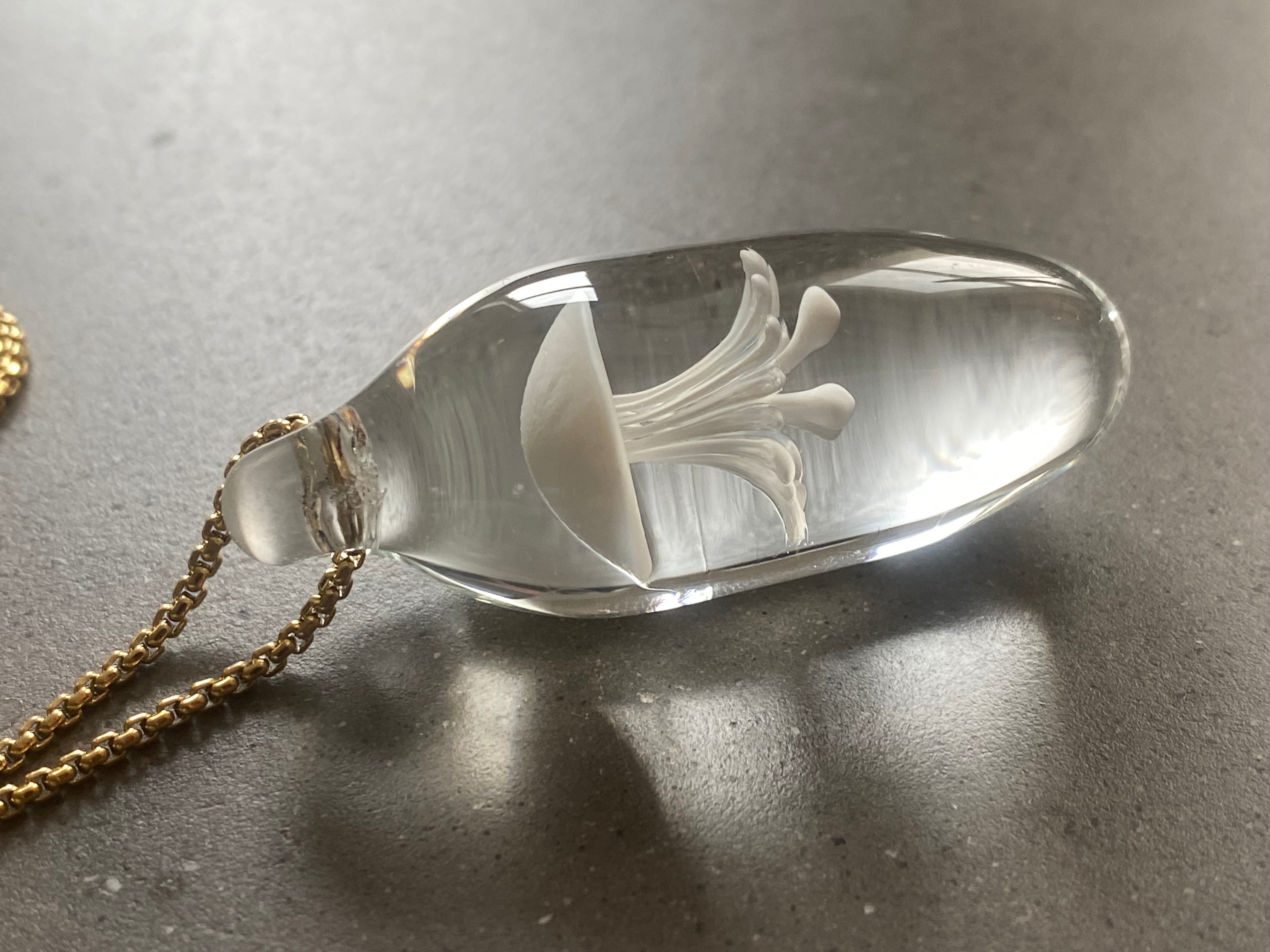 Clear White Jellyfish Pendant Necklace
