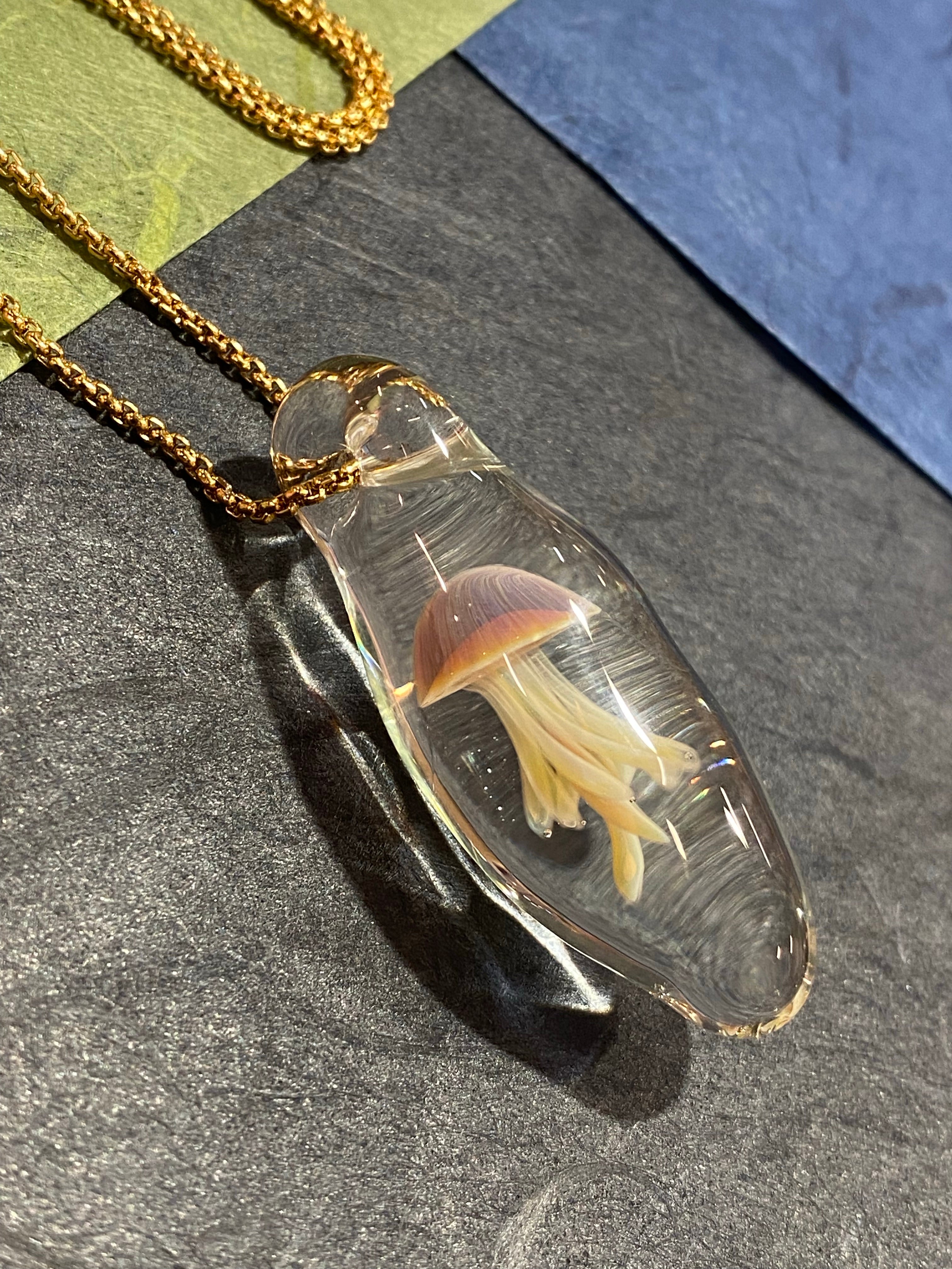 Silver and Purple Jellyfish Pendant