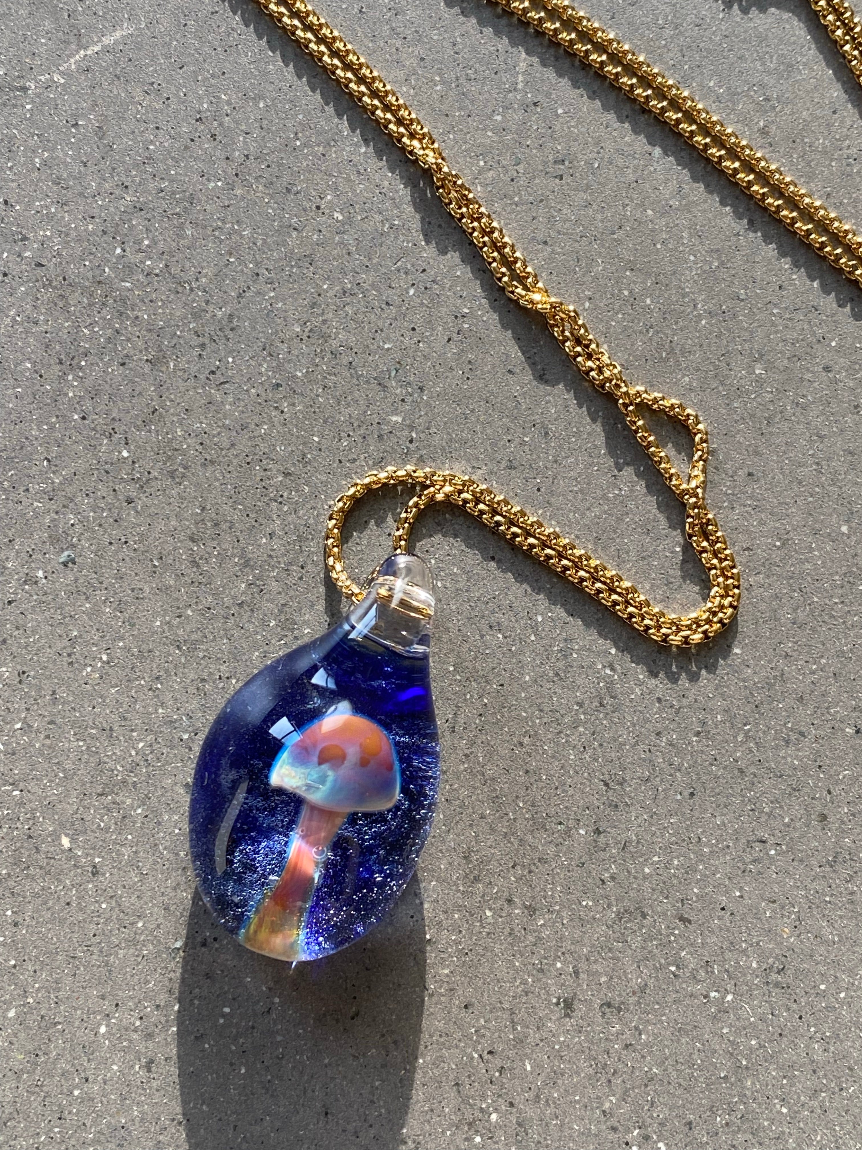 Magic Mushroom Glass Pendant
