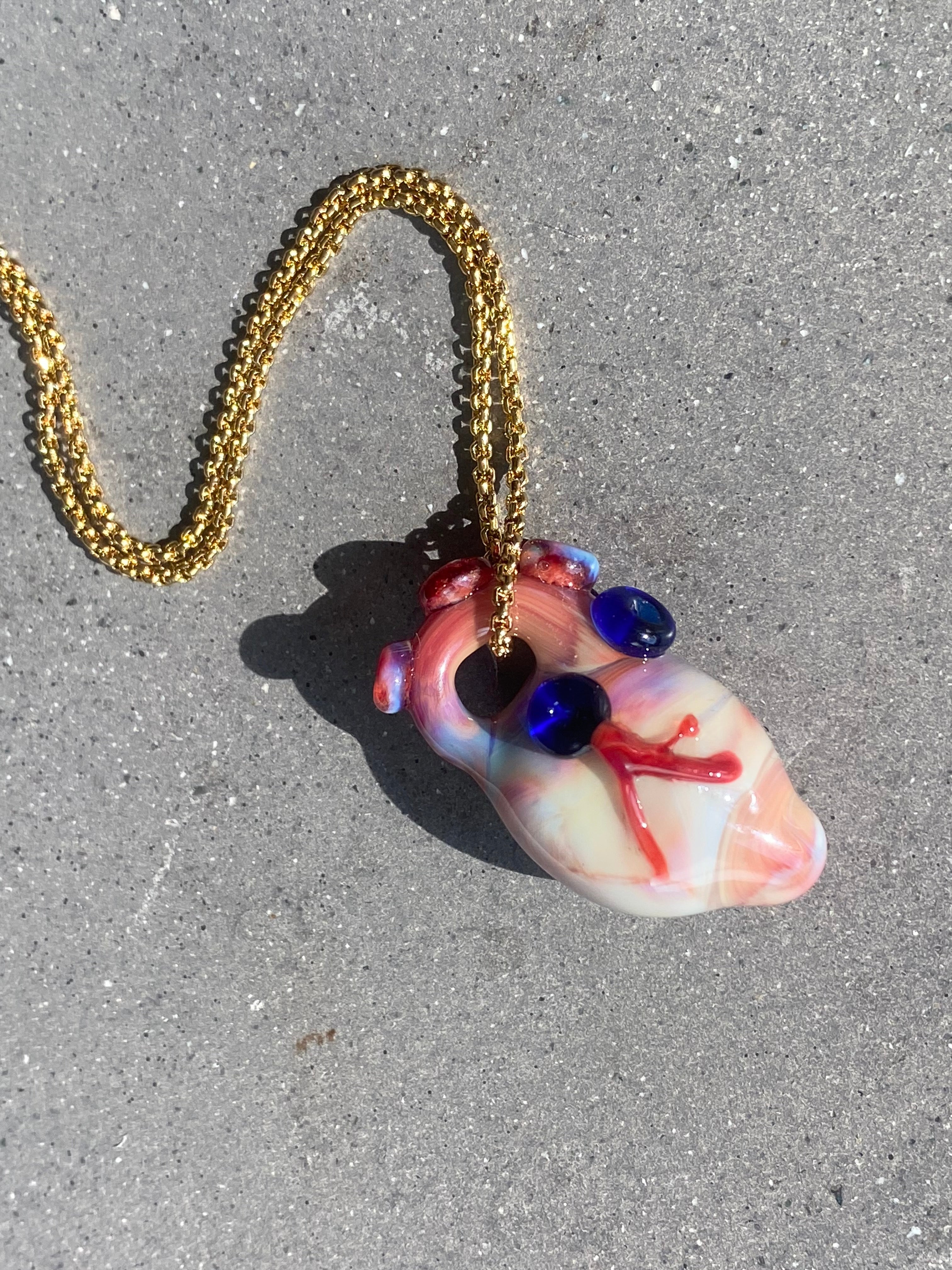 Realistic Love Purple and Cream Glass Pendant