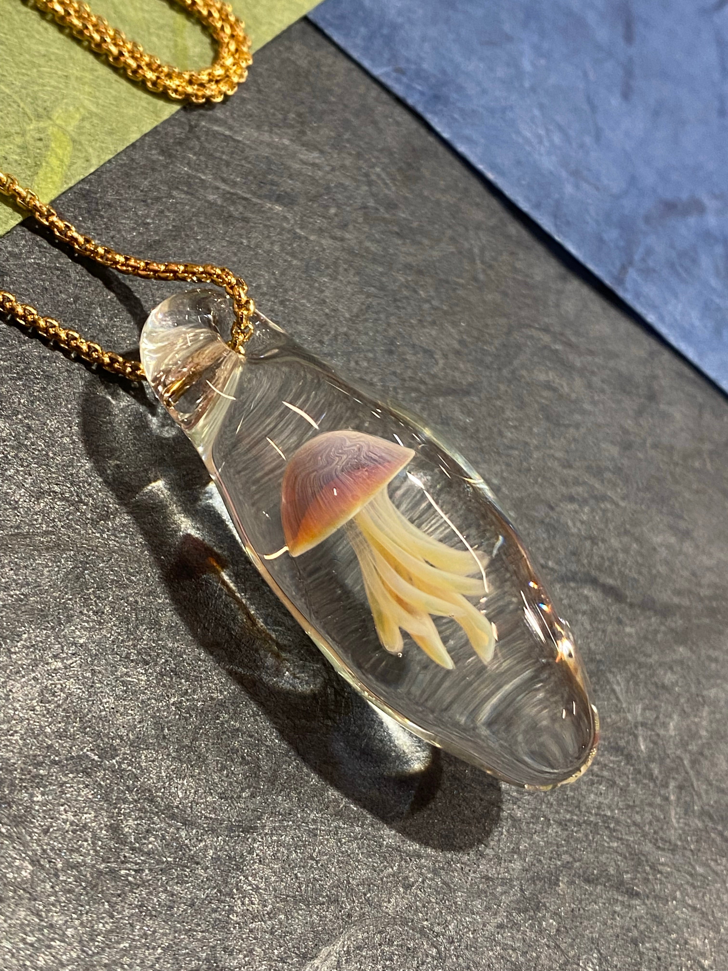 Silver and Purple Jellyfish Pendant