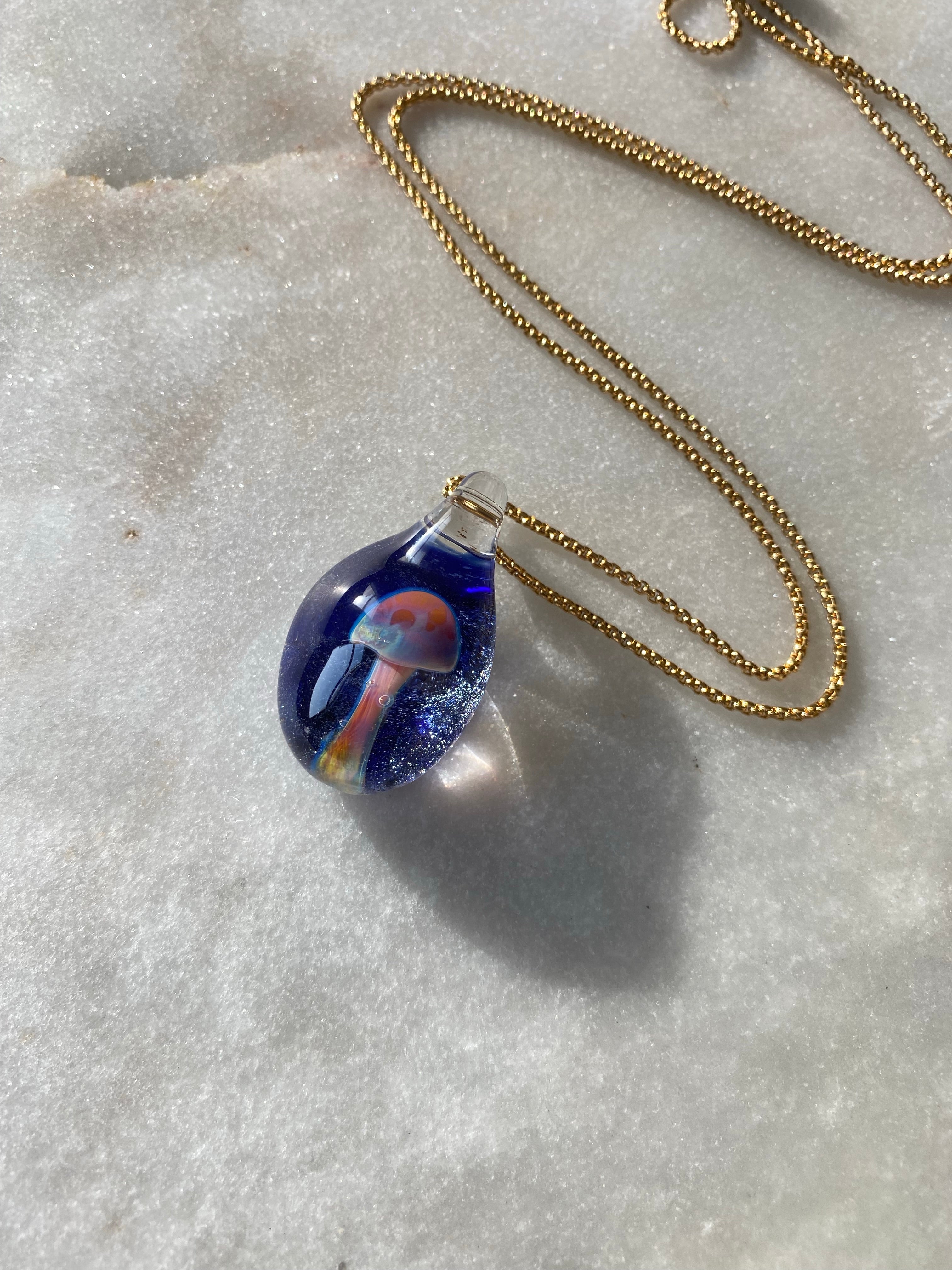 Magic Mushroom Glass Pendant